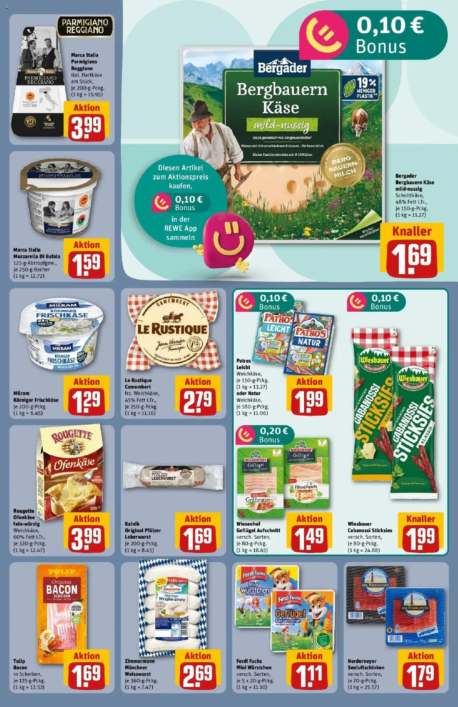 REWE Prospekt ab 05.10.2026 zum Blättern » Angebote | Seite: 15 | Produkte: Milch, Mozzarella, Weißwurst, Camembert