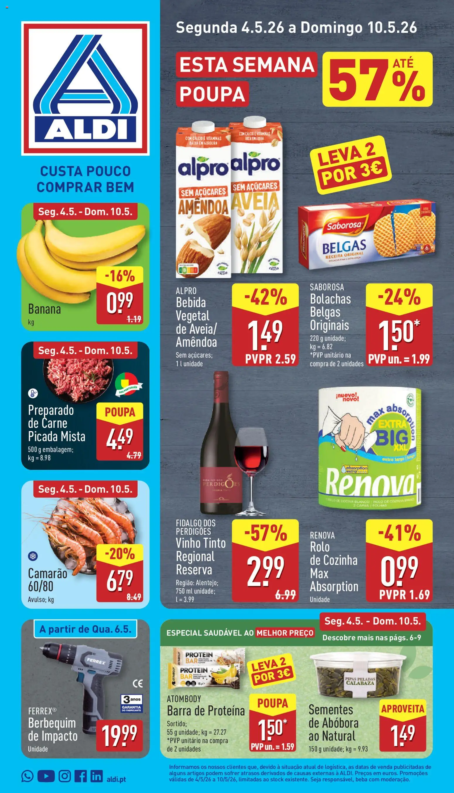 Aldi folheto | 04/05/2026 |  🎉 Como obter um desconto limitado? Poupe ainda hoje! | Portugal