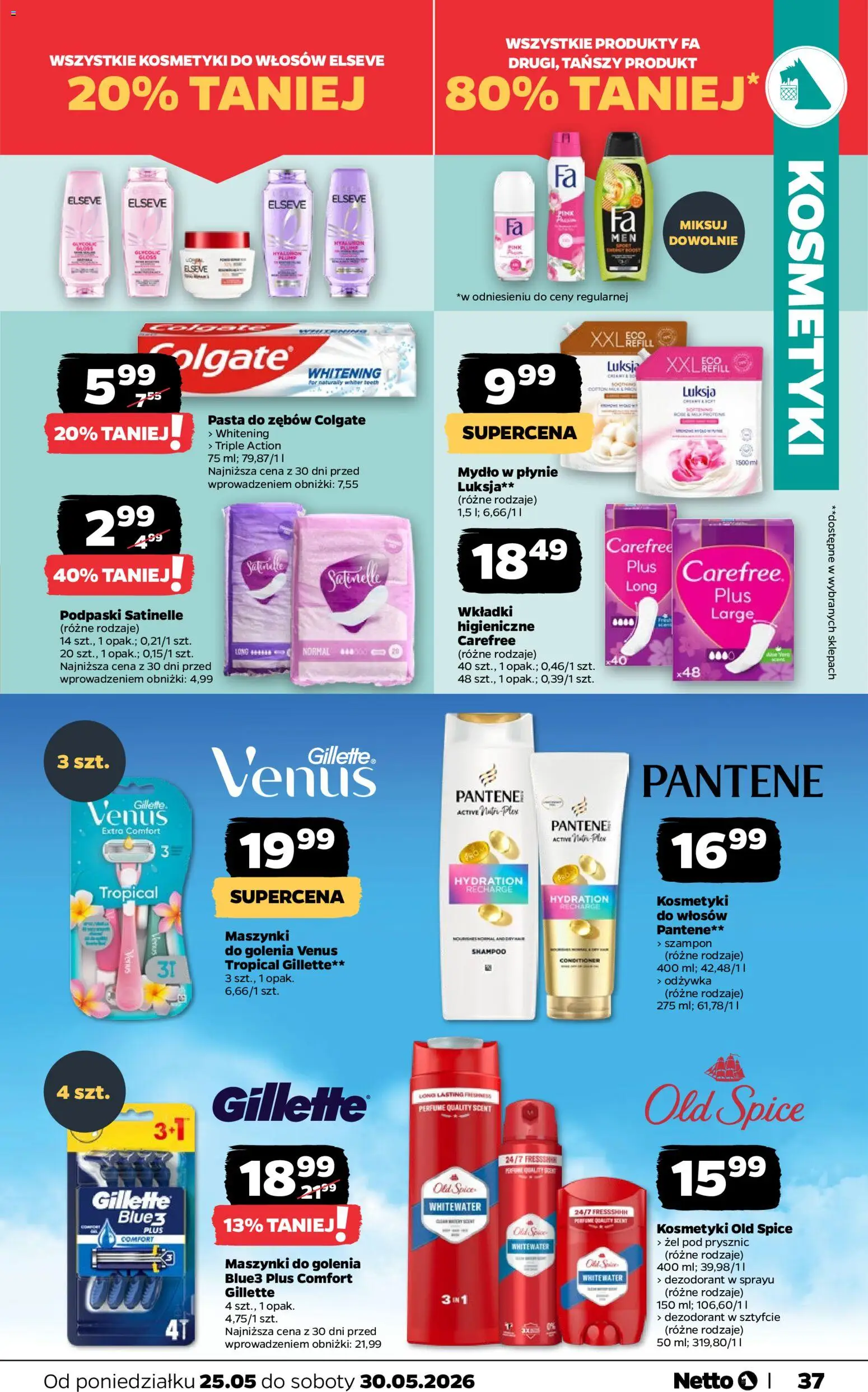 Netto gazetka od poniedziałku spożywcza od 25.05.2026 | Strona: 37 | Produkty: Maszynki do golenia, Odżywka, Dezodorant, Old spice