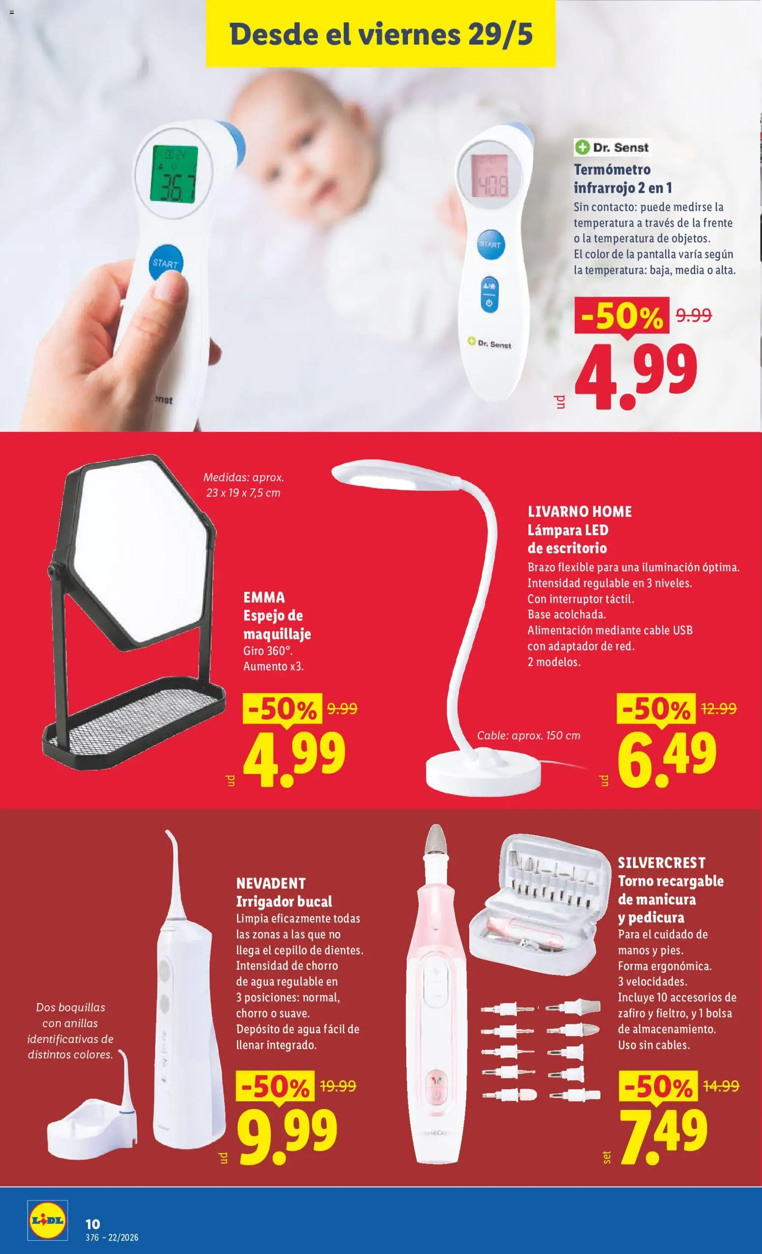 Lidl folleto │ válido desde el 29.05.2026 | Página: 10 | Productos: Cepillo, Adaptador, USB, Termómetro