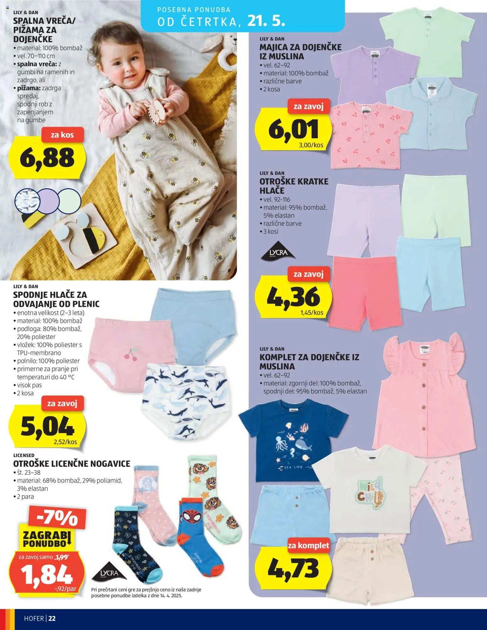 Hofer SI katalog | vrijedi od 13.05.2026 | Stranica: 22 | Proizvodi: Majica, Hlače, Kratke hlače