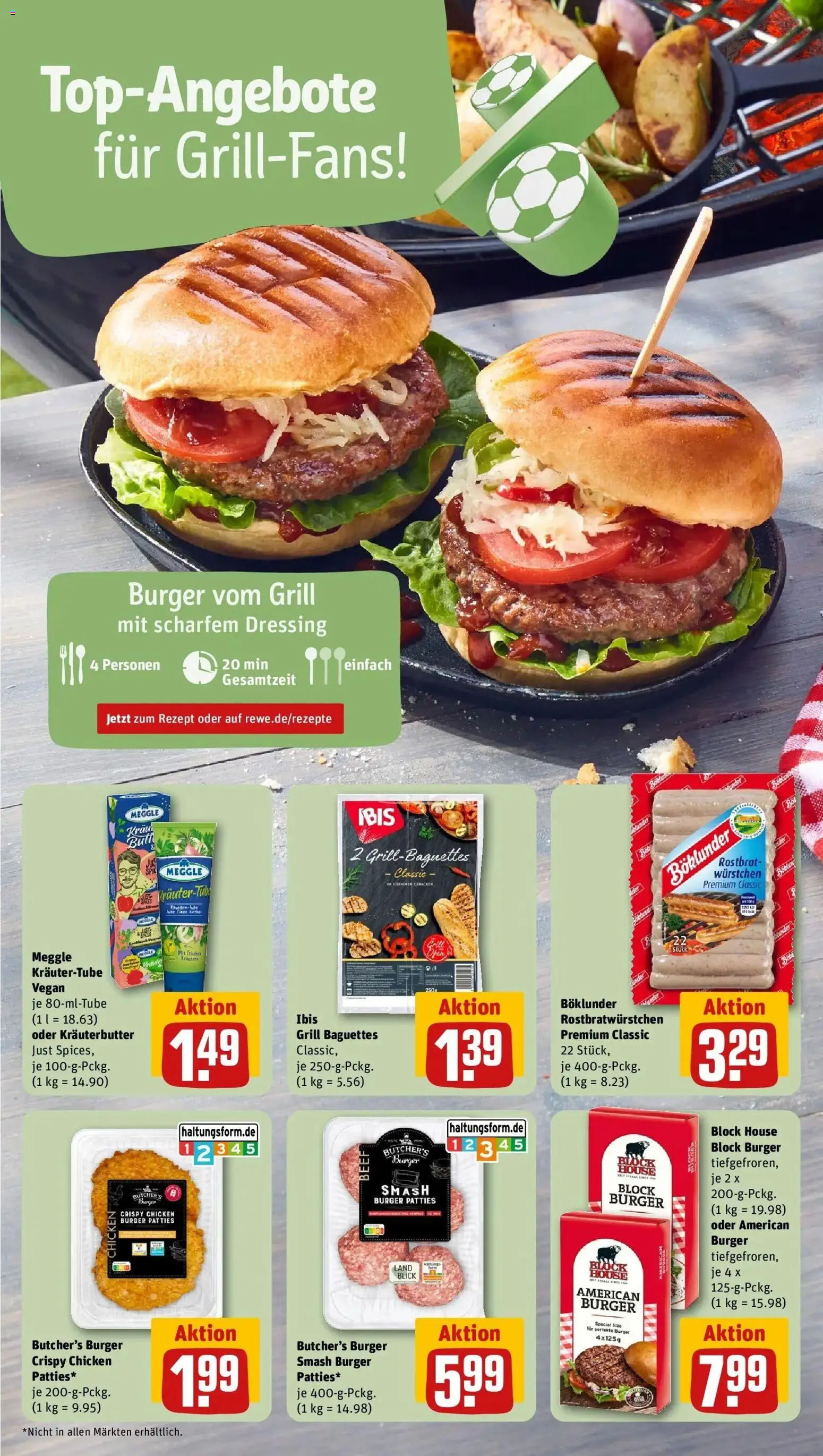 Rewe Prospekt Braunschweig – gültig ab 12.07.2026 | Seite: 4 | Produkte: Grill, Dressing, Burger, Kräuterbutter