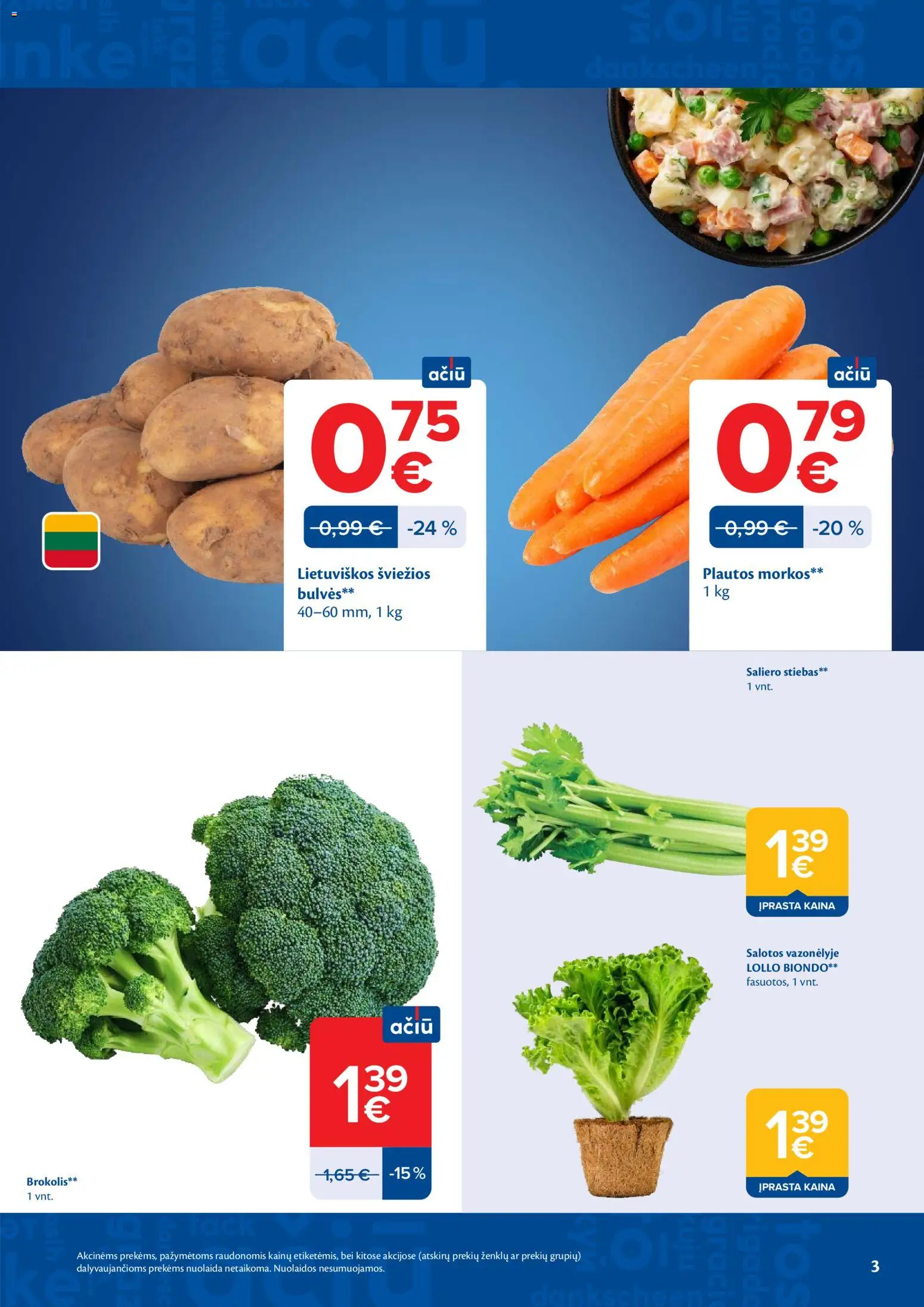 MAXIMA akcijos nuo 2026.07.21 | Puslapis: 3 | Prekių: Brokolis, Salotos, Bulvės, Morkos