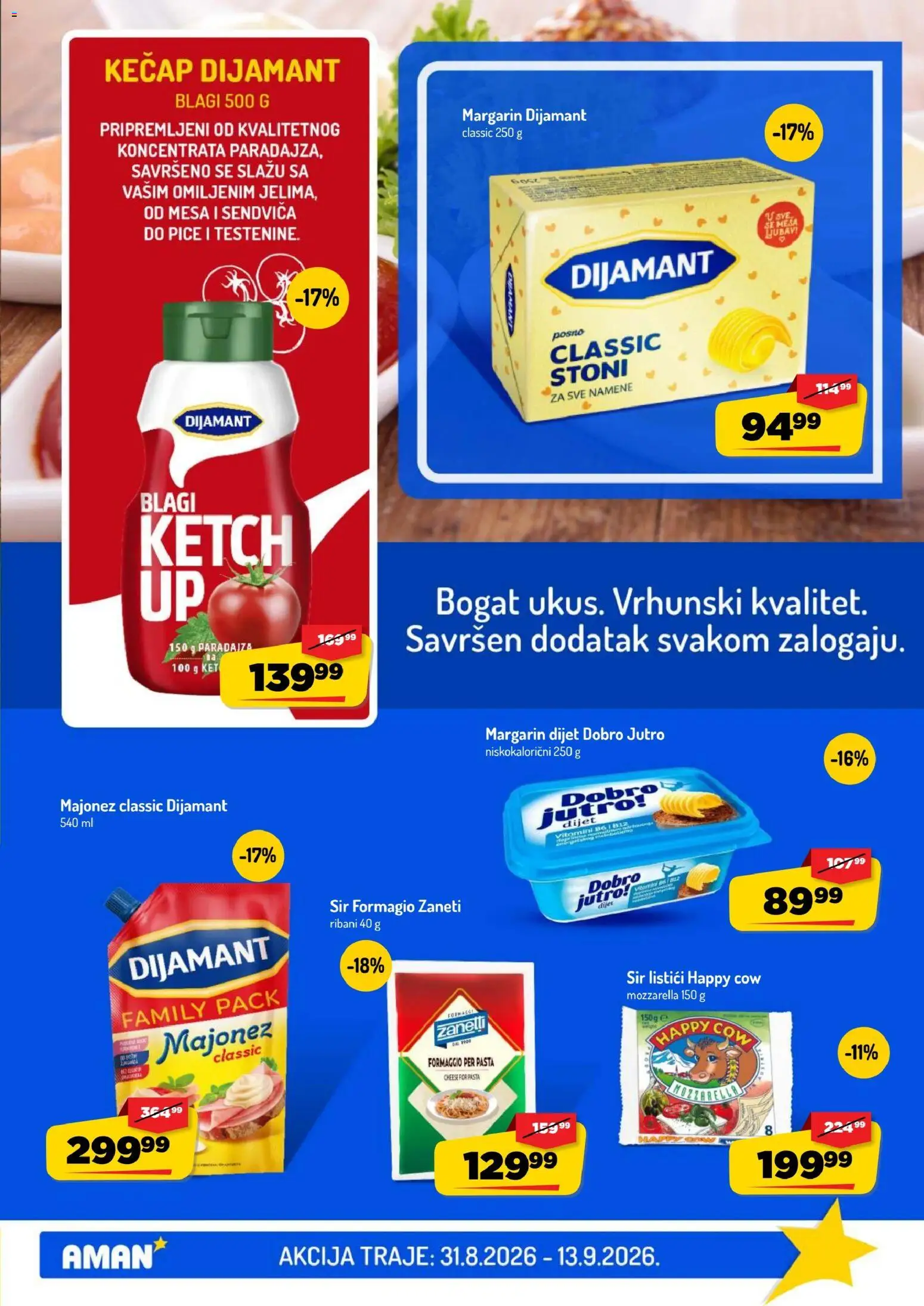 Aman katalog - važi od 31.08.2026 | Strana: 11 | Proizvode: Majonez, Kečap, Sir, Mozzarella