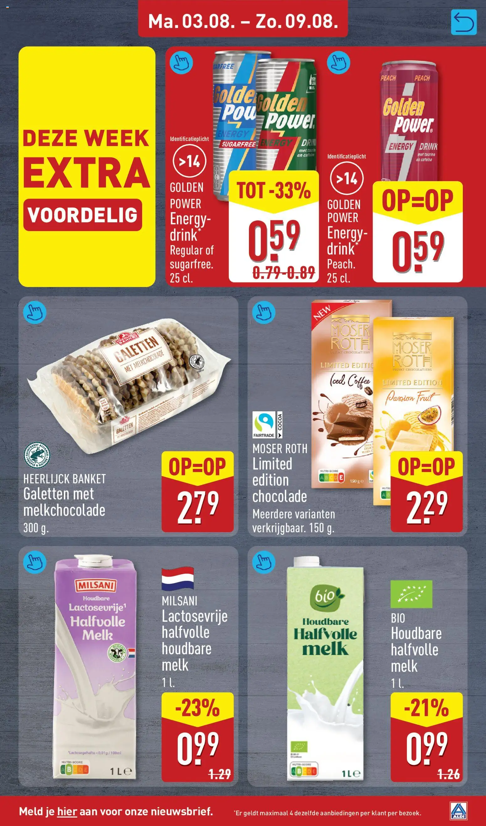 {H1} | Pagina: 13 | Producten: Melk, Chocolade, Halfvolle Melk, Fruit