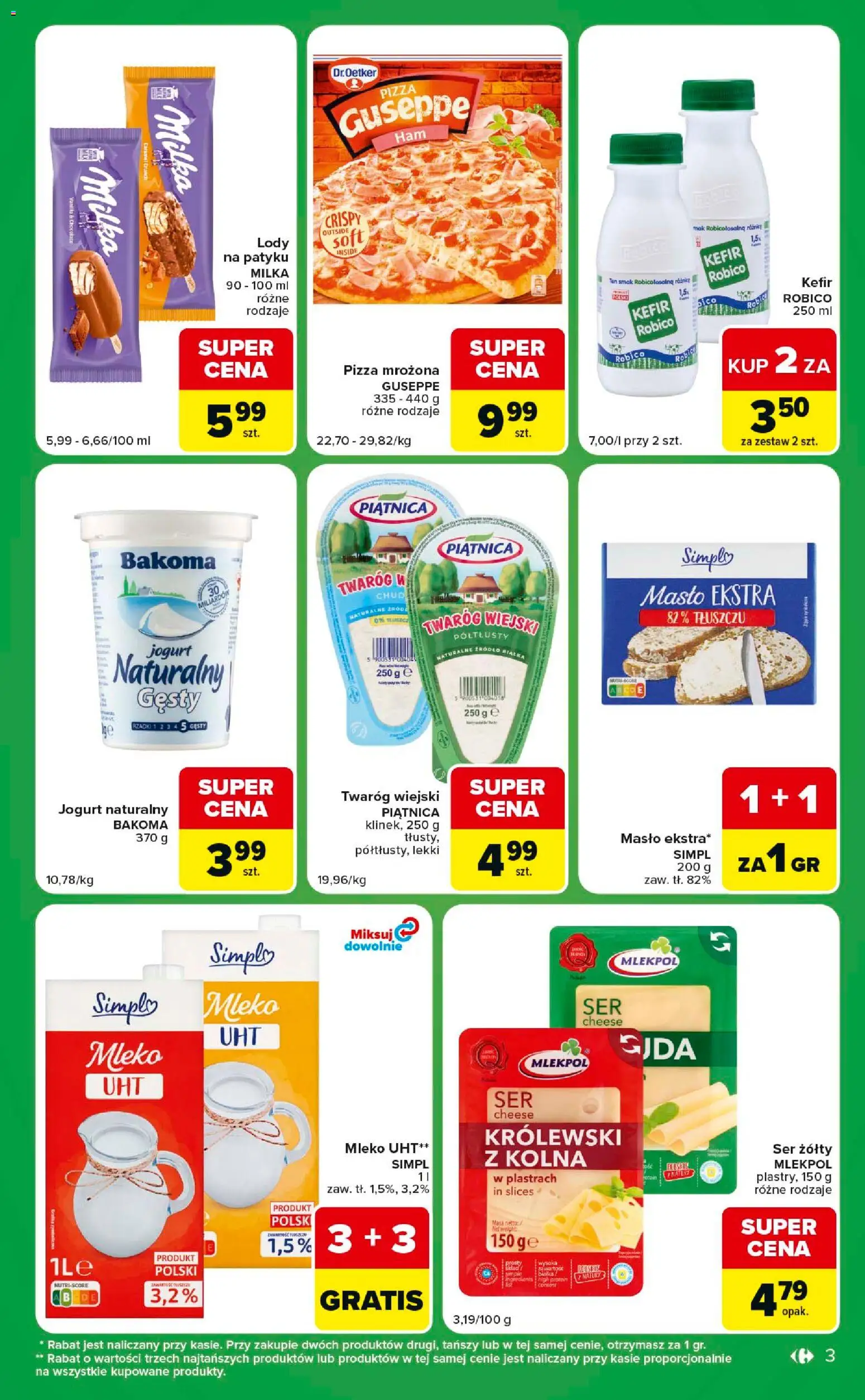 Carrefour gazetka - Express od 08.09.2026 | Strona: 3 | Produkty: Ser żółty, Piątnica, Twaróg, Lody