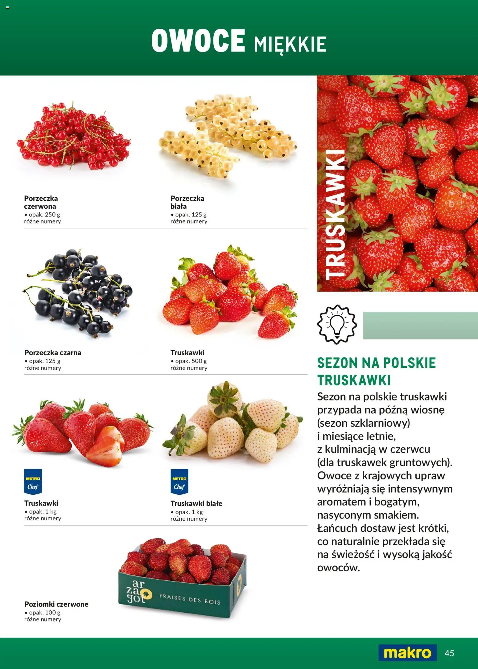 Makro Gazetka - Ultra fresh od 01.03.2026 | Strona: 45 | Produkty: Porzeczka, Truskawki, Owoce