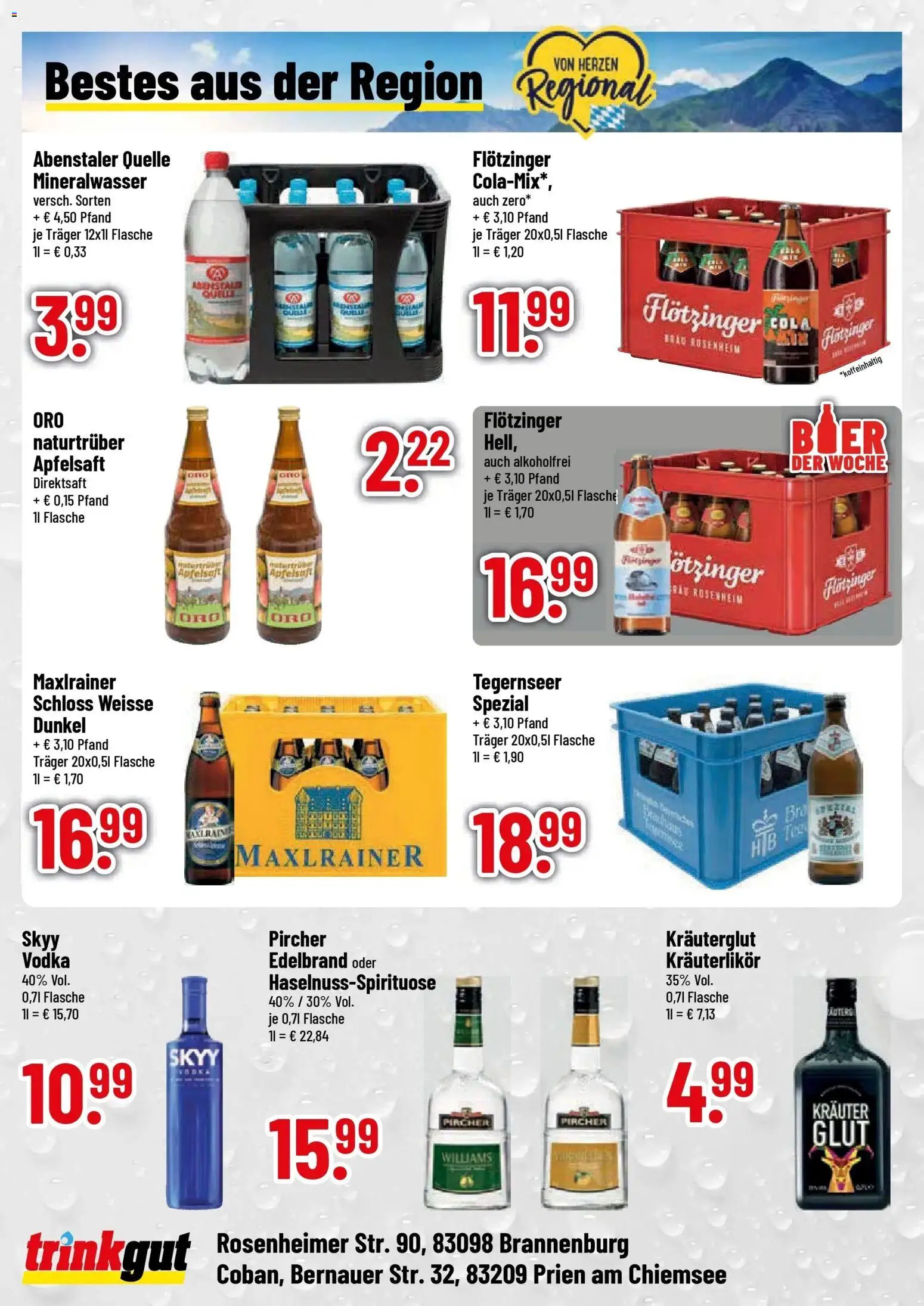 Trinkgut Prospekt Prien Am Chiemsee (ab 12.10.2026) » Angebote online | Seite: 4 | Produkte: Apfelsaft, Mineralwasser, Vodka