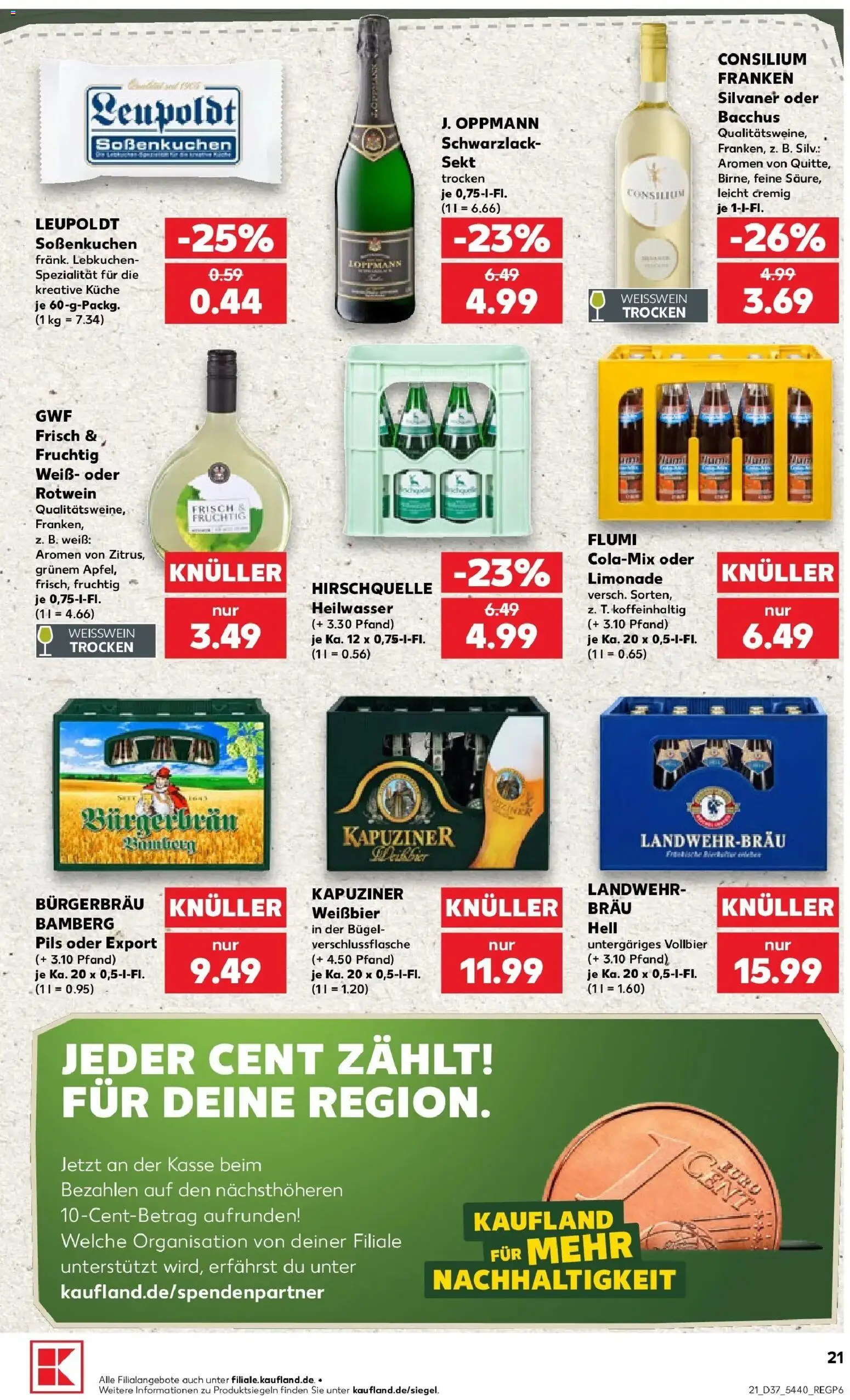 Prospekt Kaufland ab 10.09.2026 » Angebote Online zum Blättern | Seite: 21 | Produkte: Rotwein, Sekt, Küche, Limonade