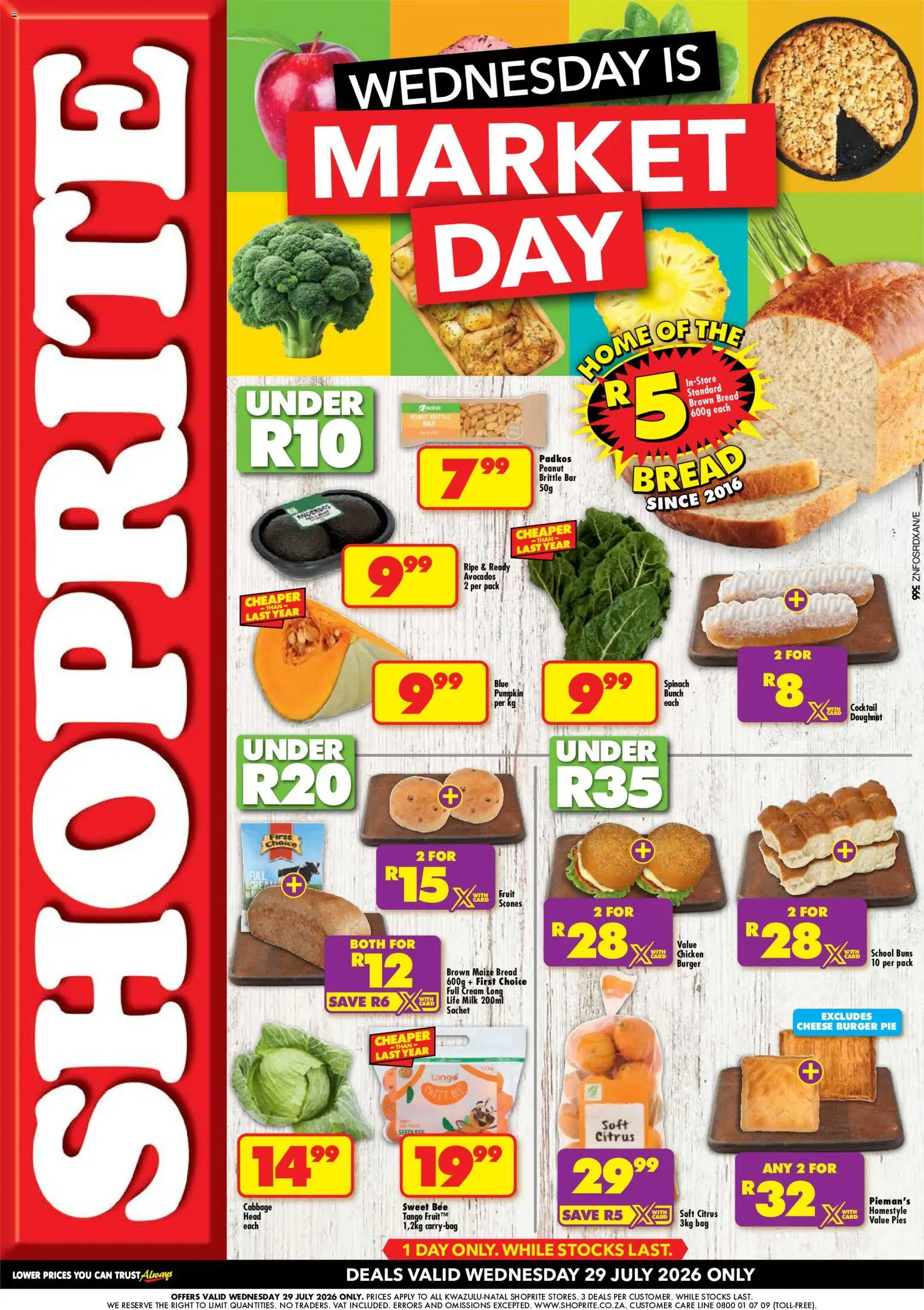 New Shoprite catalogue – valid from 29/07/2026 | Page: 1 | Products: Milk, Bread, Cream, Avocados