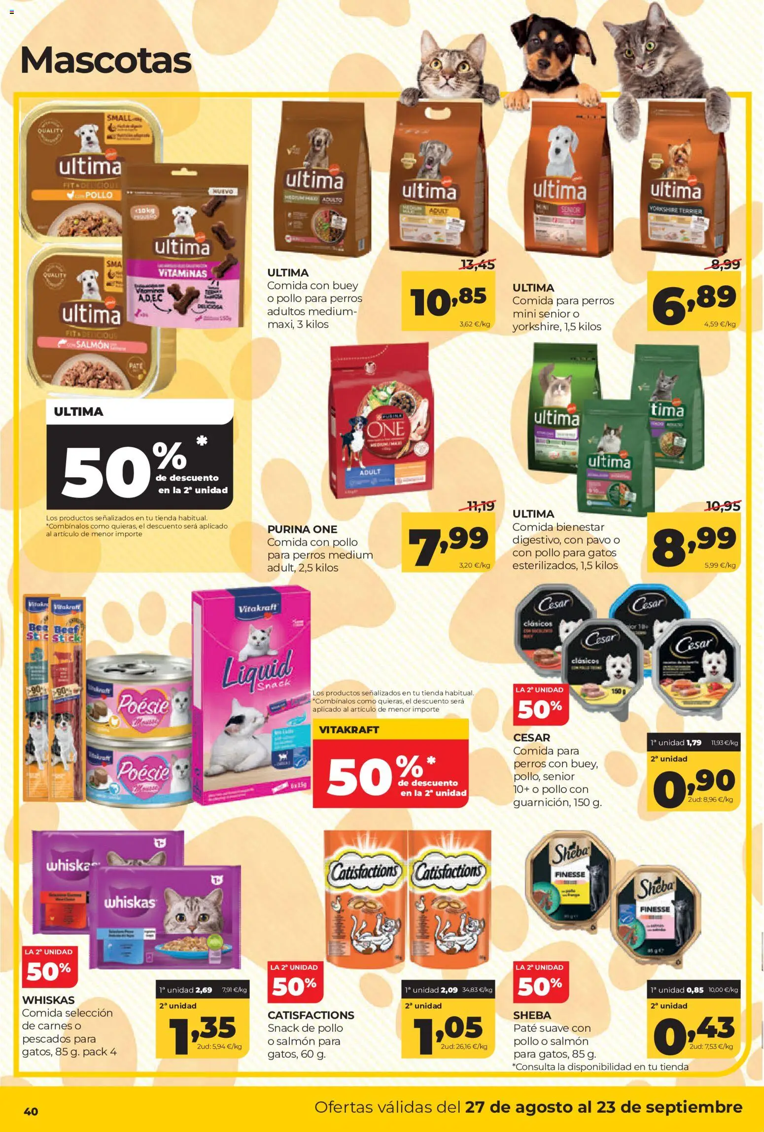 Alimerka folleto Asturias │ válido desde el 27/08/2026 | Página: 44 | Productos: Paté, Comida para perros, Salmón, Pollo