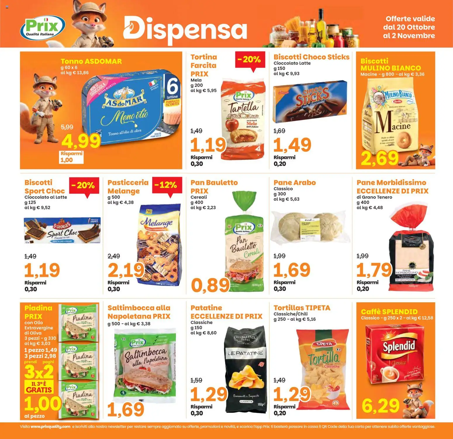 Volantino Prix del 20/10/2026 | Pagina: 18 | Prodotti: Cioccolato, Patatine, Olio, Tonno