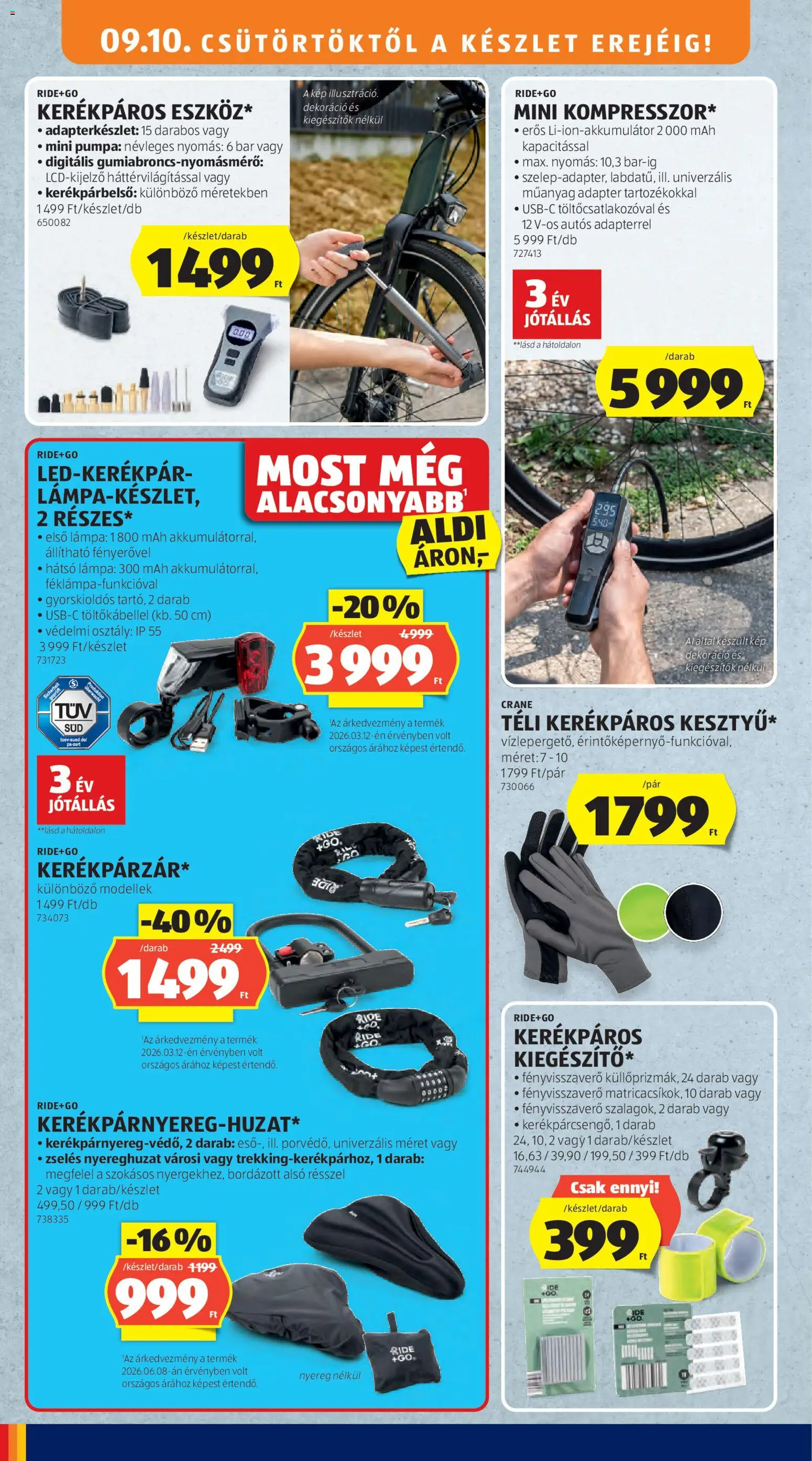 Aldi akciós ujság - amely érvényes a következő dátumtól: 2026.09.10. | Oldal: 4 | Termékek: Adapter, Lámpa, Kerékpár, Dekoráció