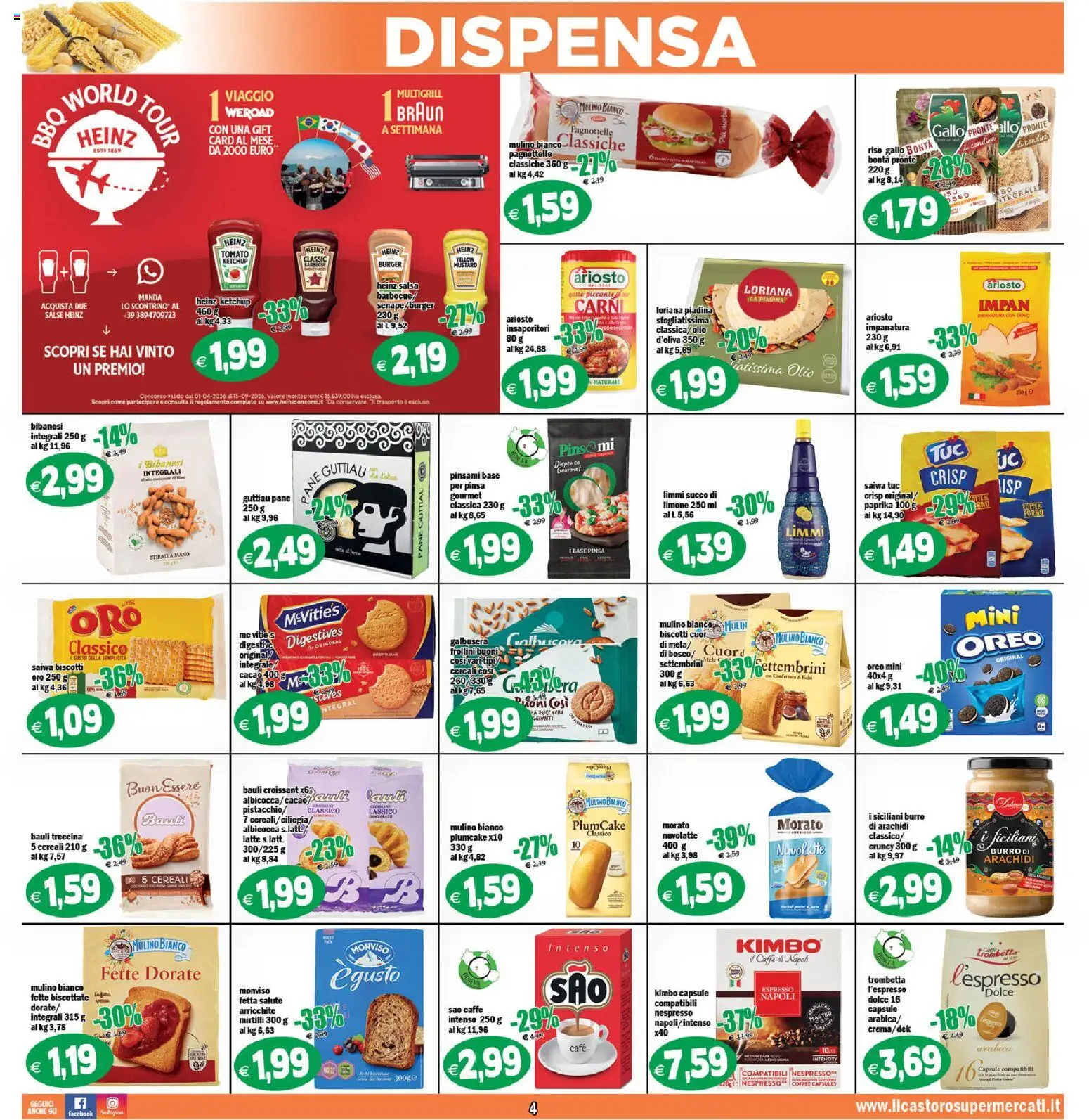 Volantino Il Castoro del 12/08/2026 | Pagina: 4 | Prodotti: Salsa, Succo di limone, Burro di arachidi, Salse