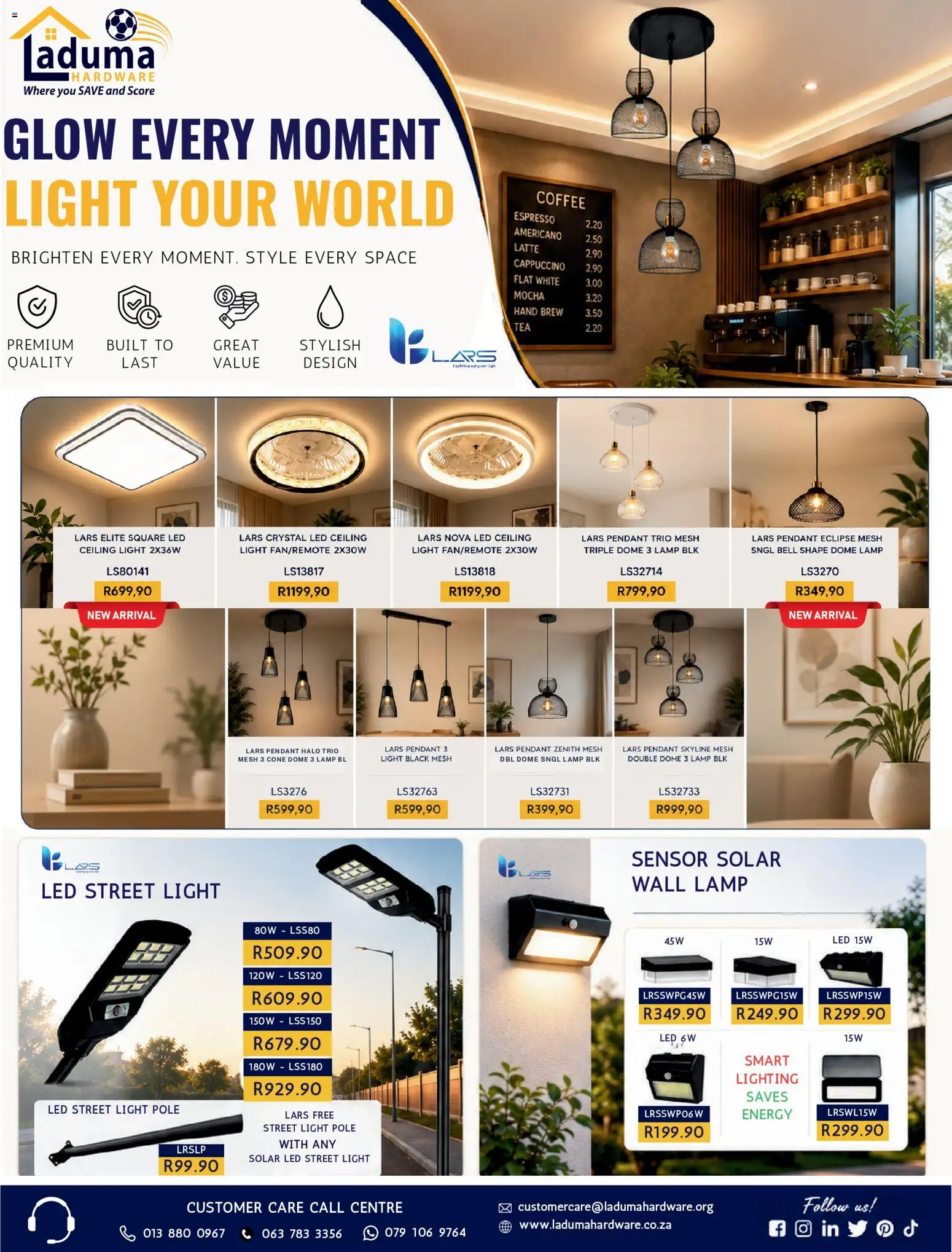 New Laduma Hardware catalogue – valid from 01/08/2026 | Page: 3 | Products: Lamp, Light, Coffee