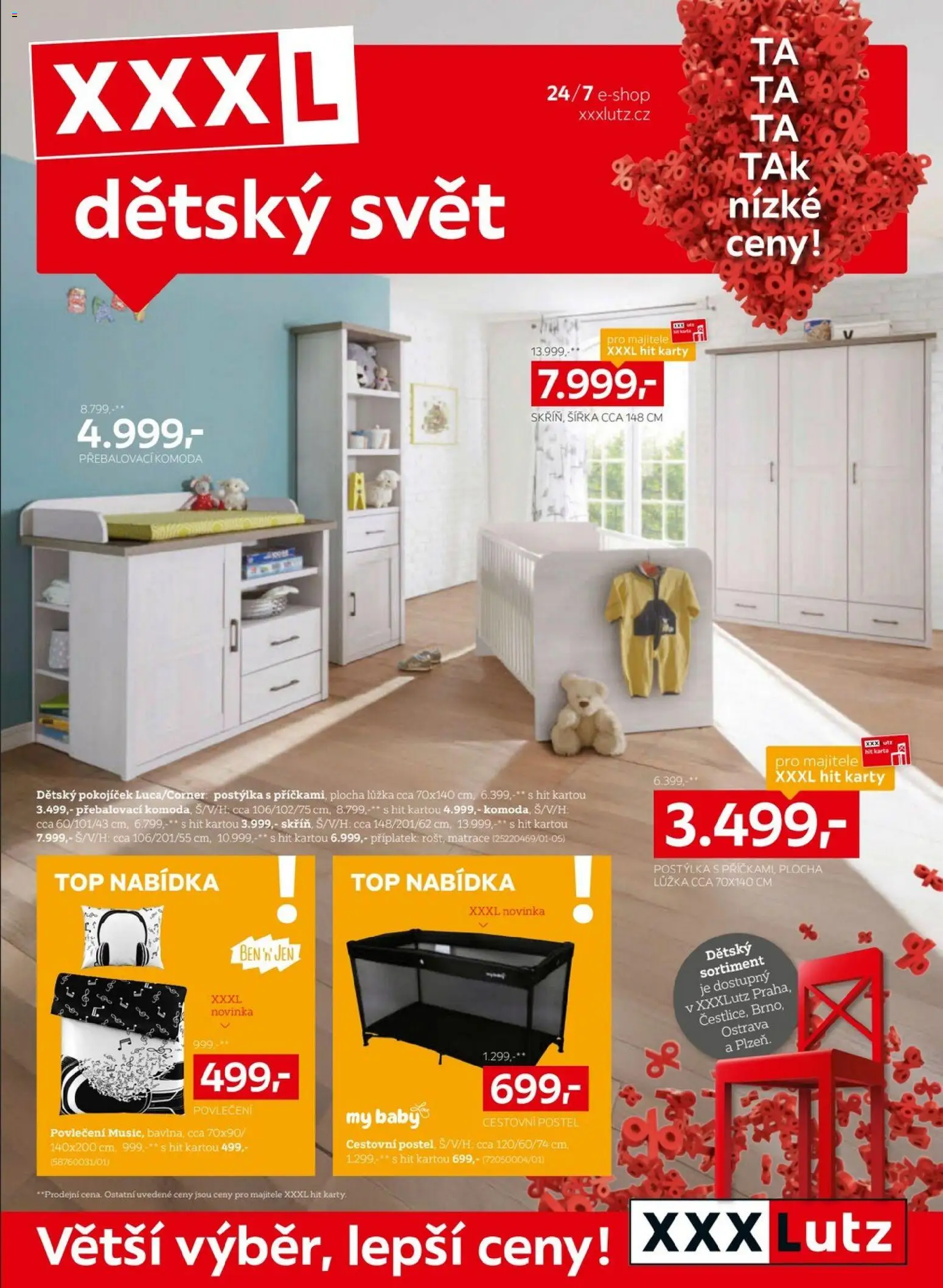 XXXLutz leták - Dětský svět od 18.05.2026 | Strana: 1 | Produkty: Povlečení, Komoda, Karty, Přebalovací komoda