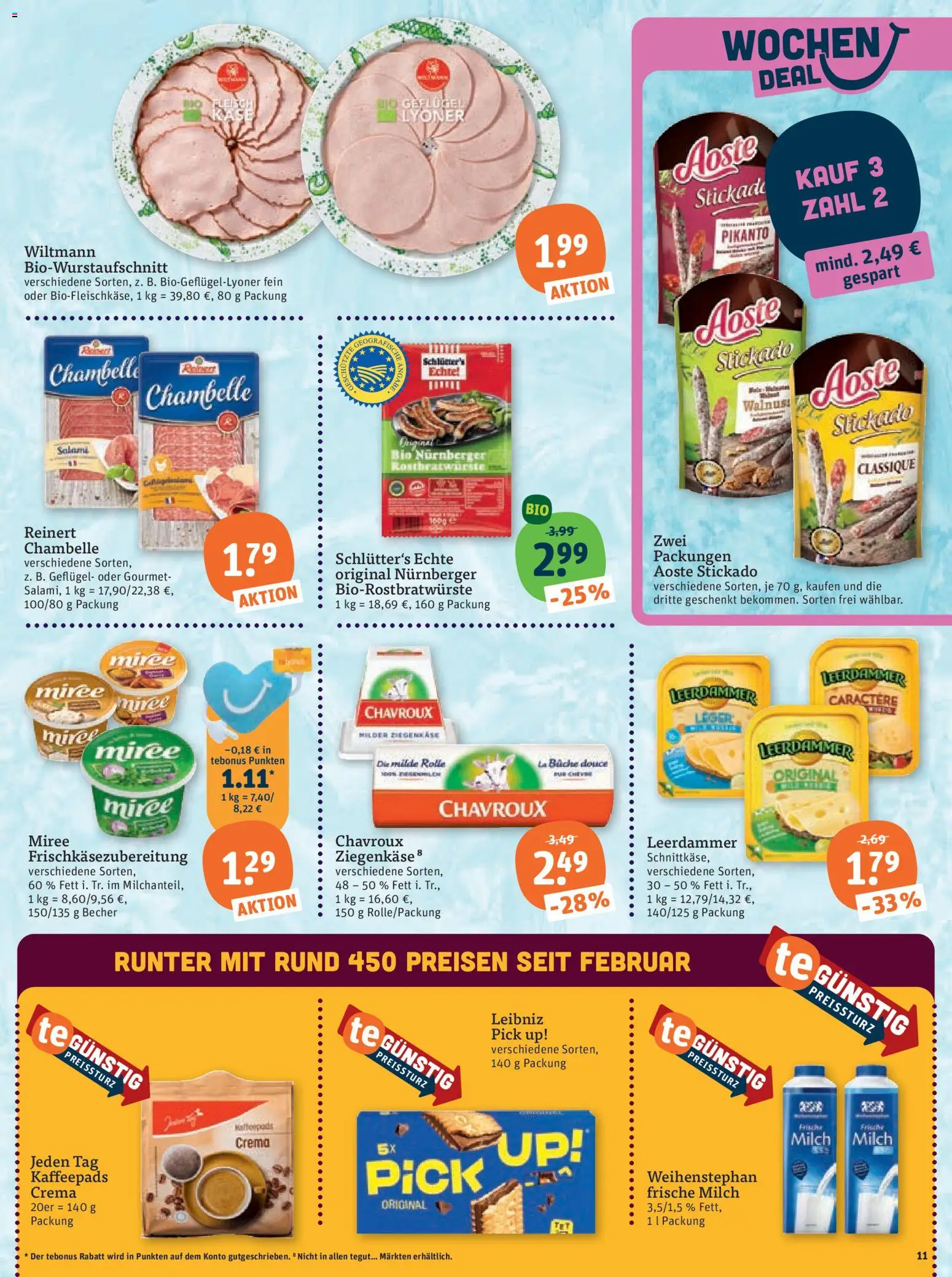 Tegut Prospekt – gültig ab 12.06.2026 | Seite: 13 | Produkte: Kaffeepads, Ziegenkäse, Leerdammer, Salami