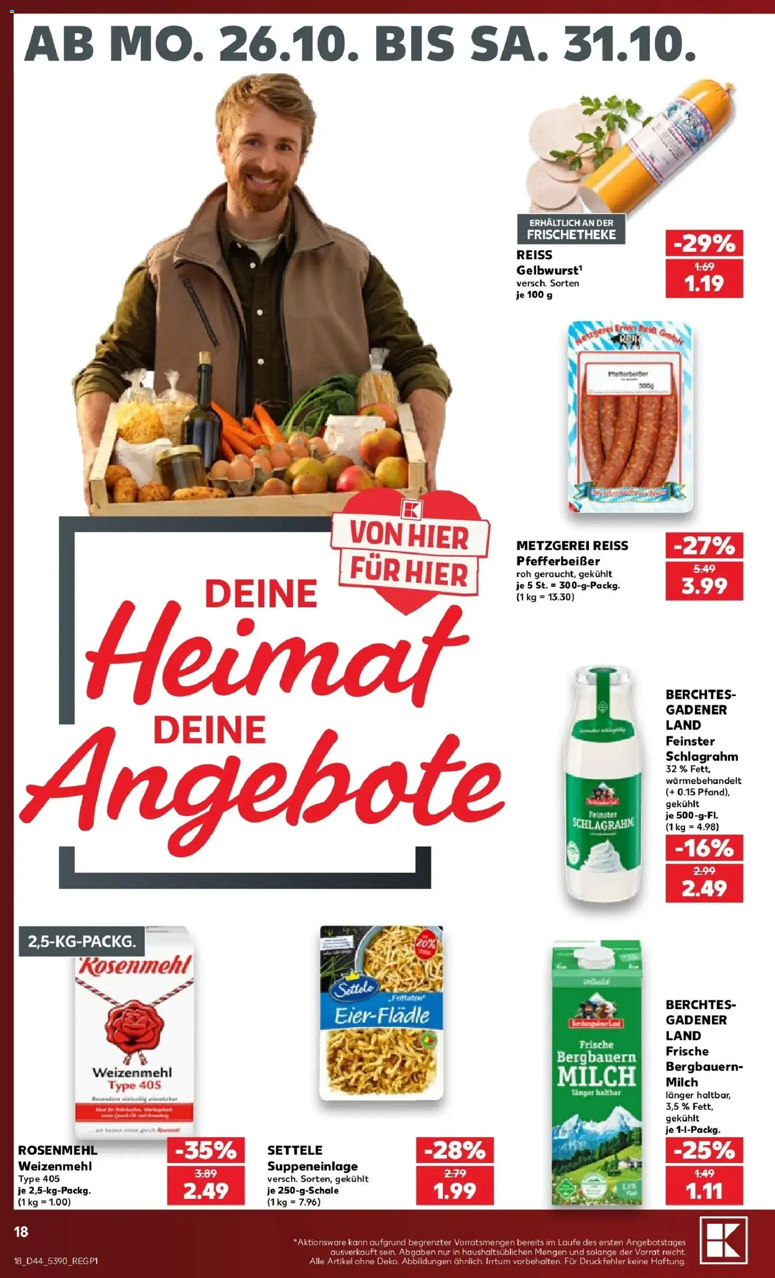 Prospekt Kaufland ab 26.10.2026 » Angebote Online zum Blättern | Seite: 22 | Produkte: Milch, Weizenmehl