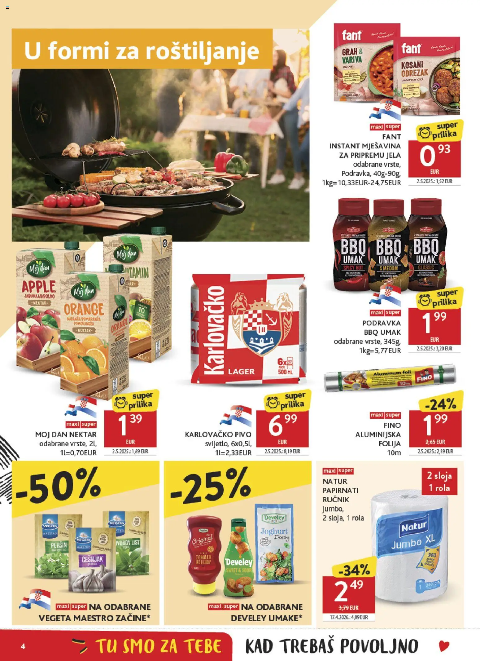 Konzum HR akciós ujság - amely érvényes a következő dátumtól: 2026.08.19. | Oldal: 4 | Termékek: BBQ, Vegeta, Podravka, Ketchup