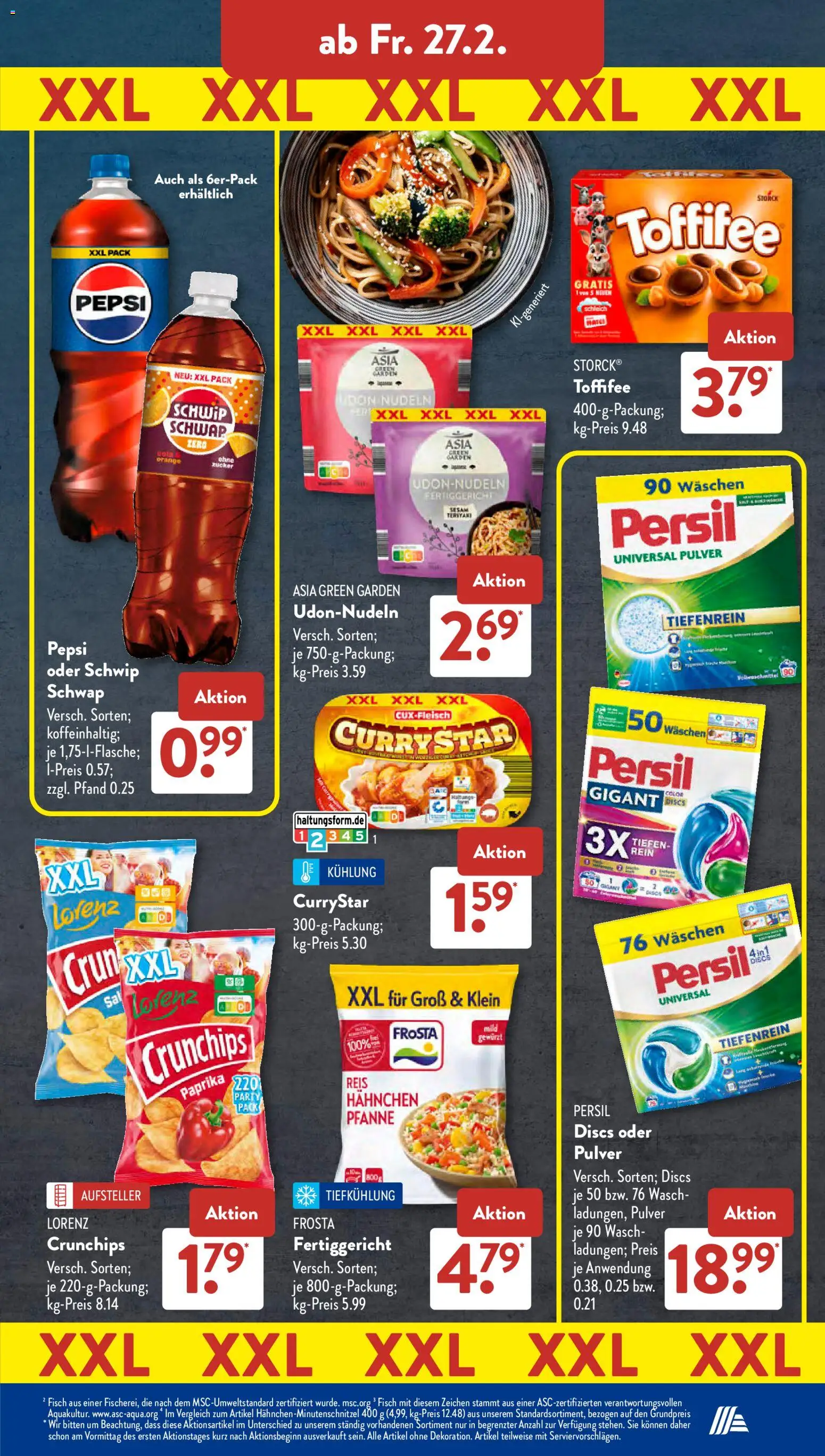 Aldi Süd Prospekt 	 – gültig ab 23.02.2026 | Seite: 25 | Produkte: Hahnchen, Frosta, Fisch, Nudeln
