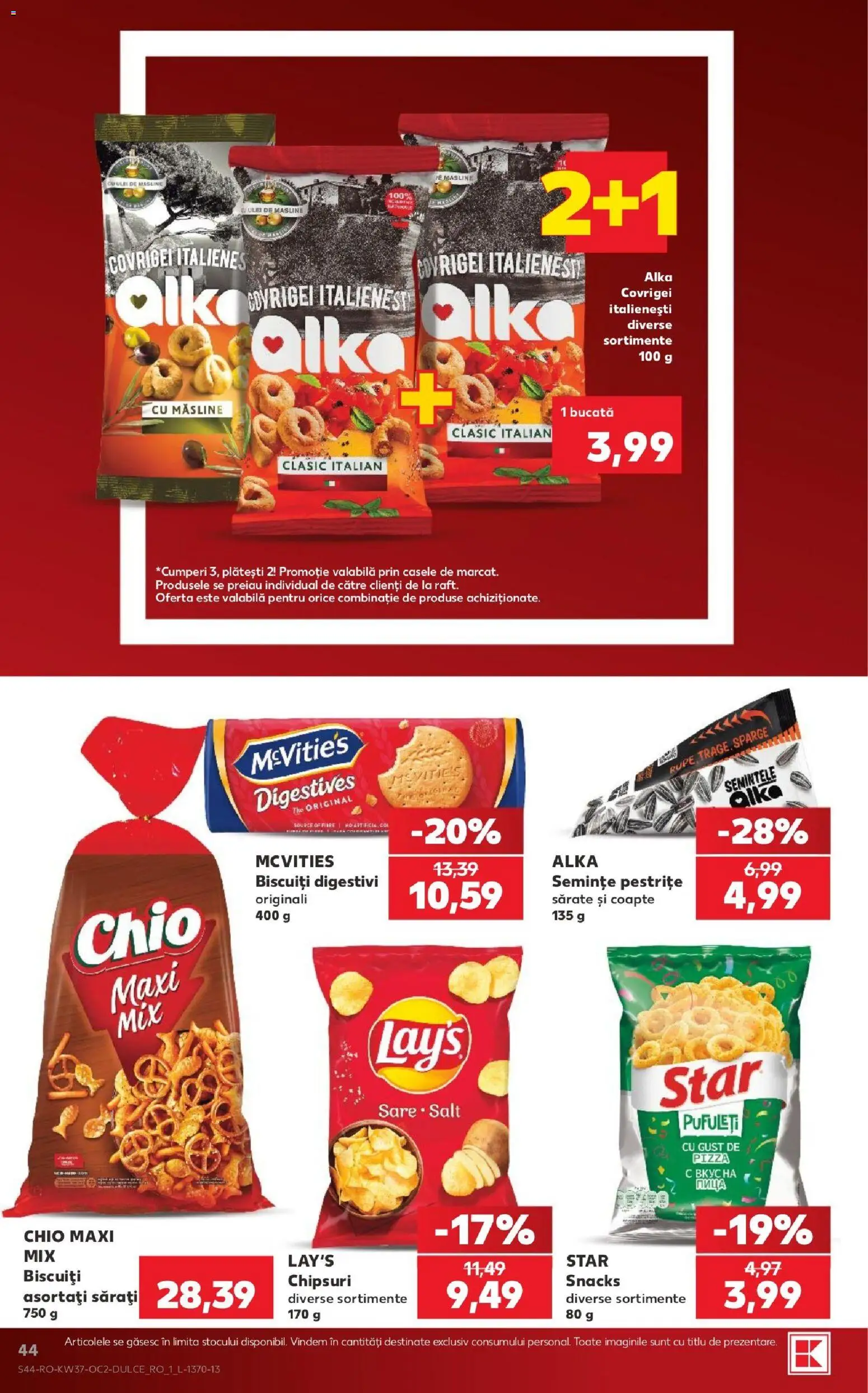 Kaufland Slatina 09.09.2026 - Revista si Oferta | Pagină: 44 | Produse: Semințe, Pizza, Pufuleți, Biscuiți