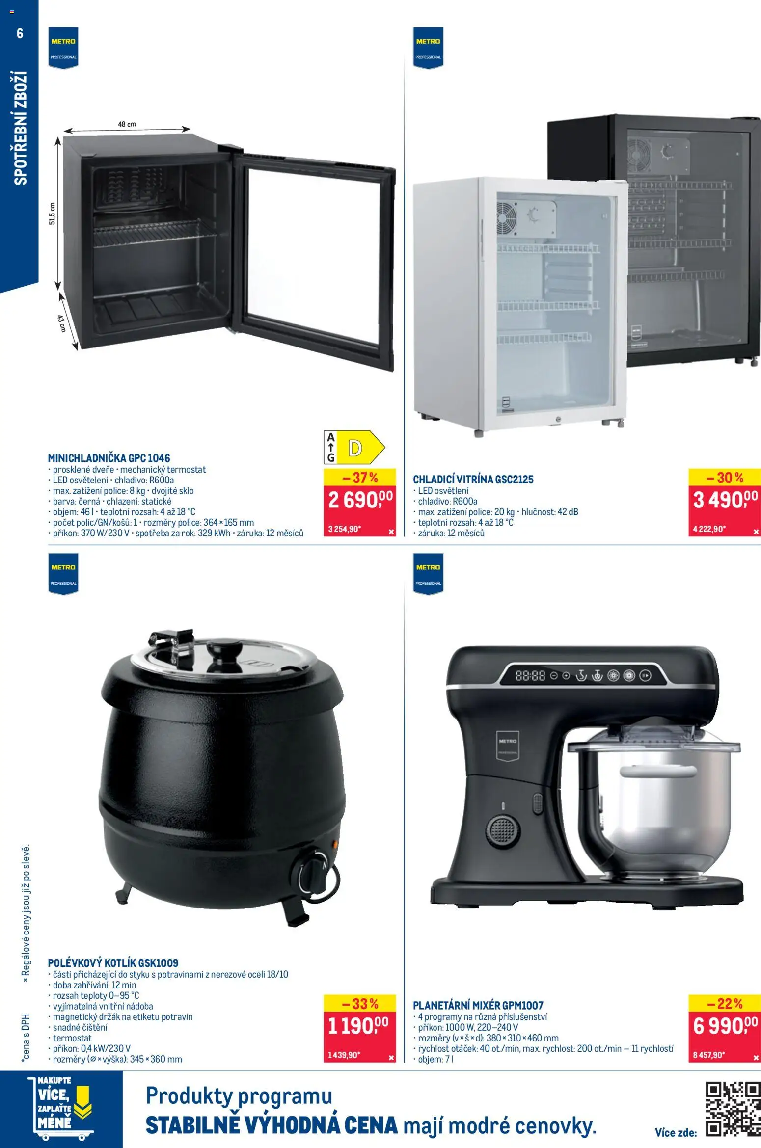 Makro leták - Nepotravinové zboží od 17.06.2026 | Strana: 6 | Produkty: Vitrína, Mixér, Police, LED