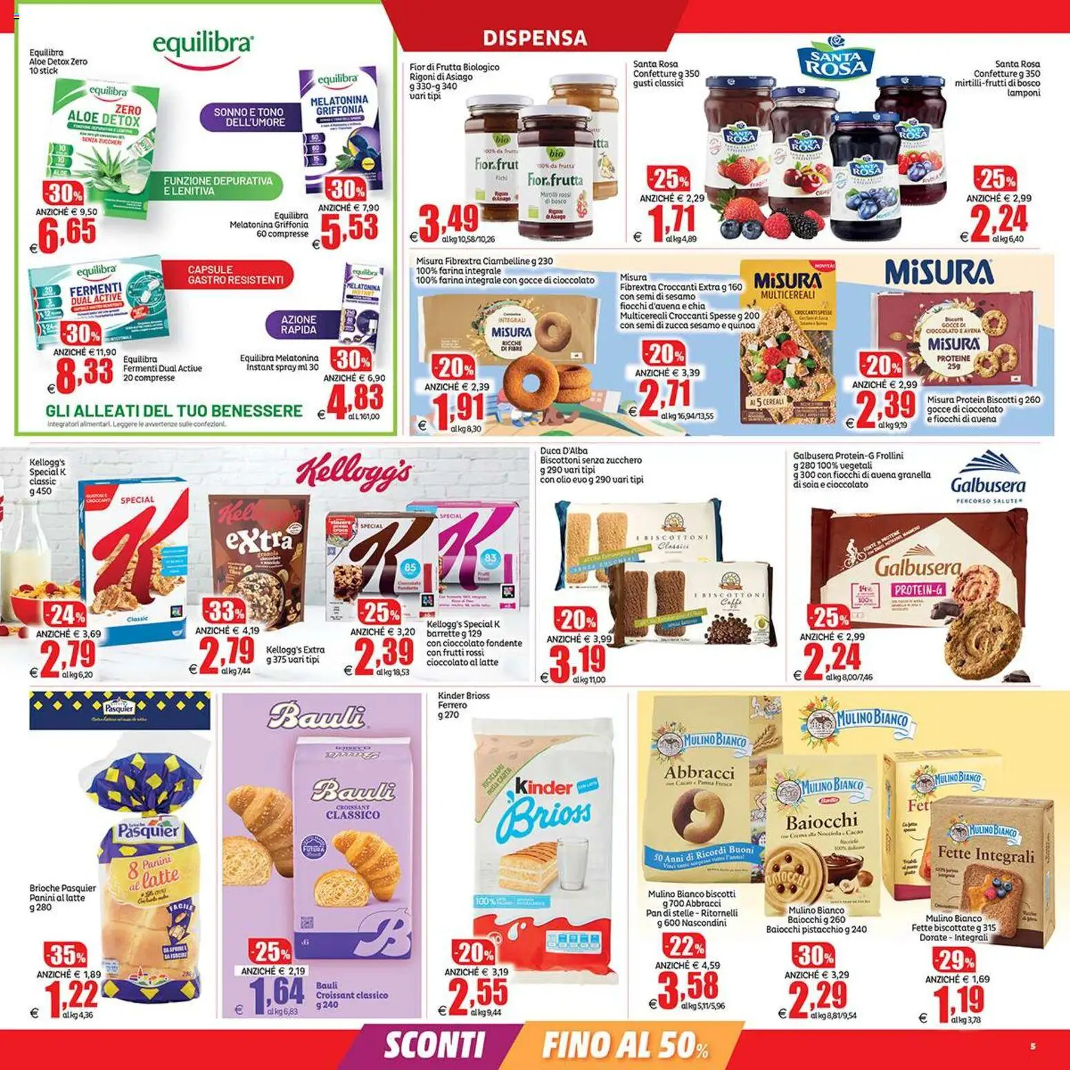 Volantino Elite Supermercati del 17/07/2026 | Pagina: 5 | Prodotti: Lamponi, Biscotti, Fiocchi, Zucchero