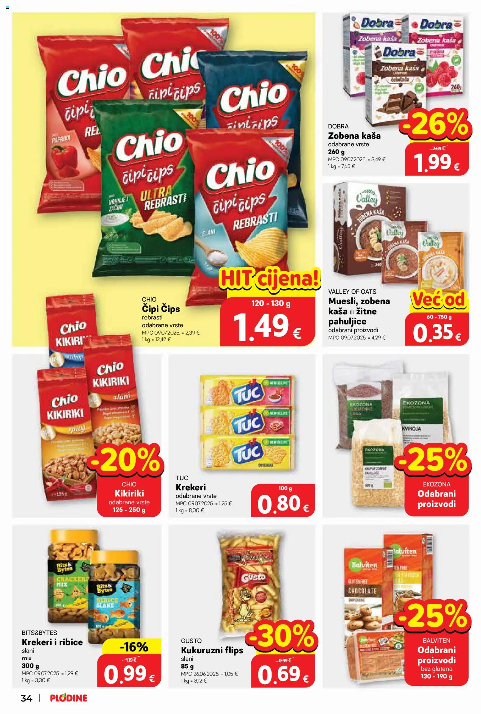 Plodine katalog | vrijedi od 13.05.2026 | Stranica: 34 | Proizvodi: Flips, Paprika, Kikiriki, Krekeri