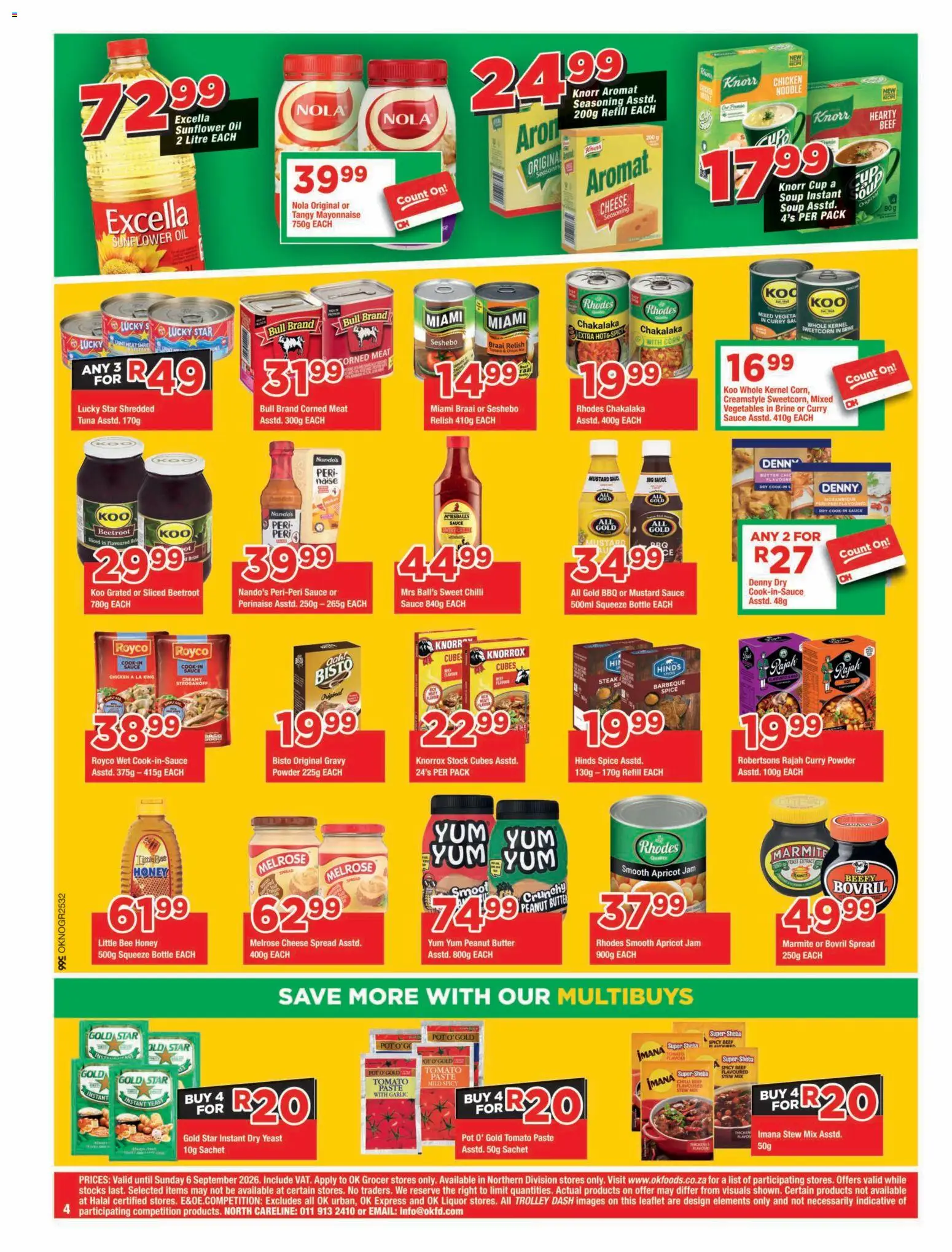 New OK Foods catalogue – valid from 25/08/2026 | Page: 4 | Products: Corn, Mustard, Stock, Vegetables