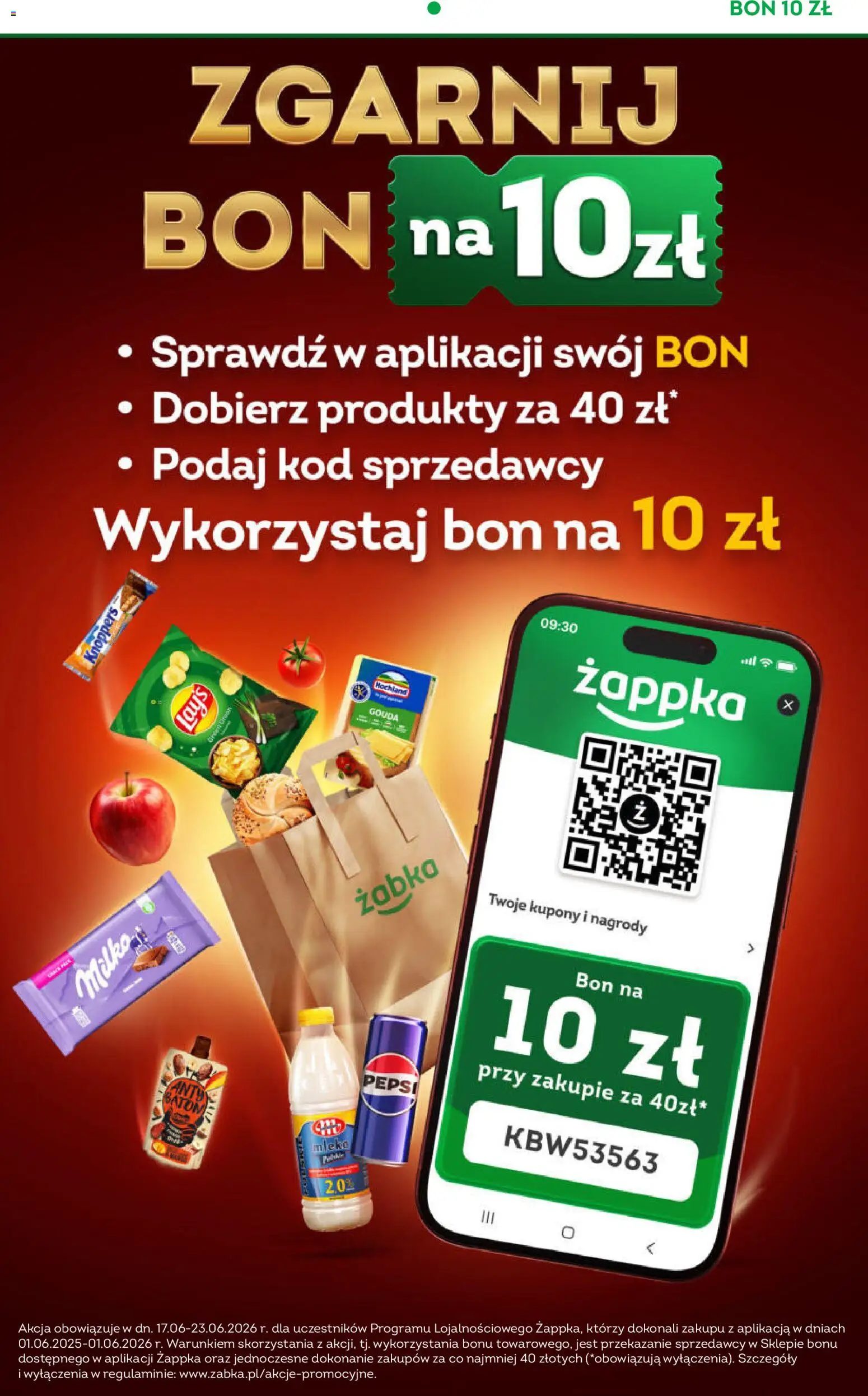 Żabka gazetka od 17.06.2026 | Strona: 20 | Produkty: Knoppers, Pepsi, Baton, Mleko