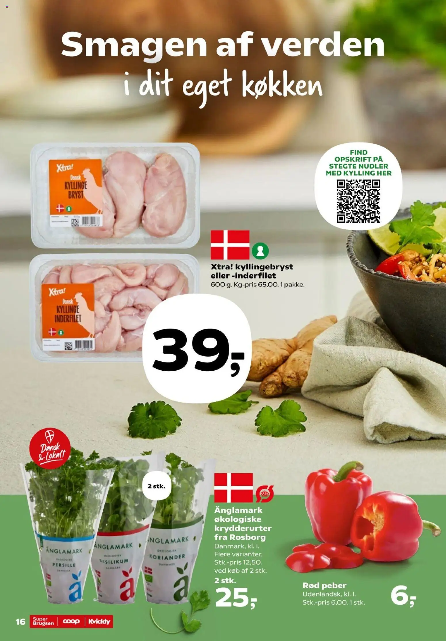 Kvickly tilbudsavis – gyldig fra 23/10/2026 | Side: 18 | Produkter: Nudler, Peber, Persille, Basilikum