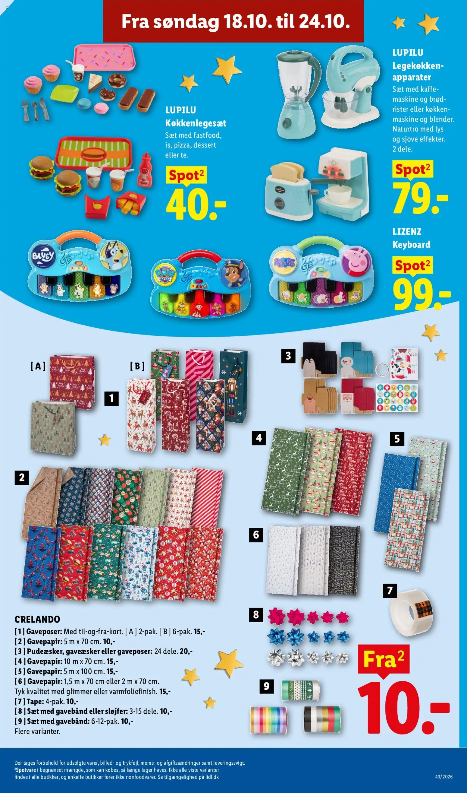 Lidl tilbudsavis – gyldig fra 18/10/2026 | Side: 39 | Produkter: Gavepapir, Brød, Kaffe, Søm
