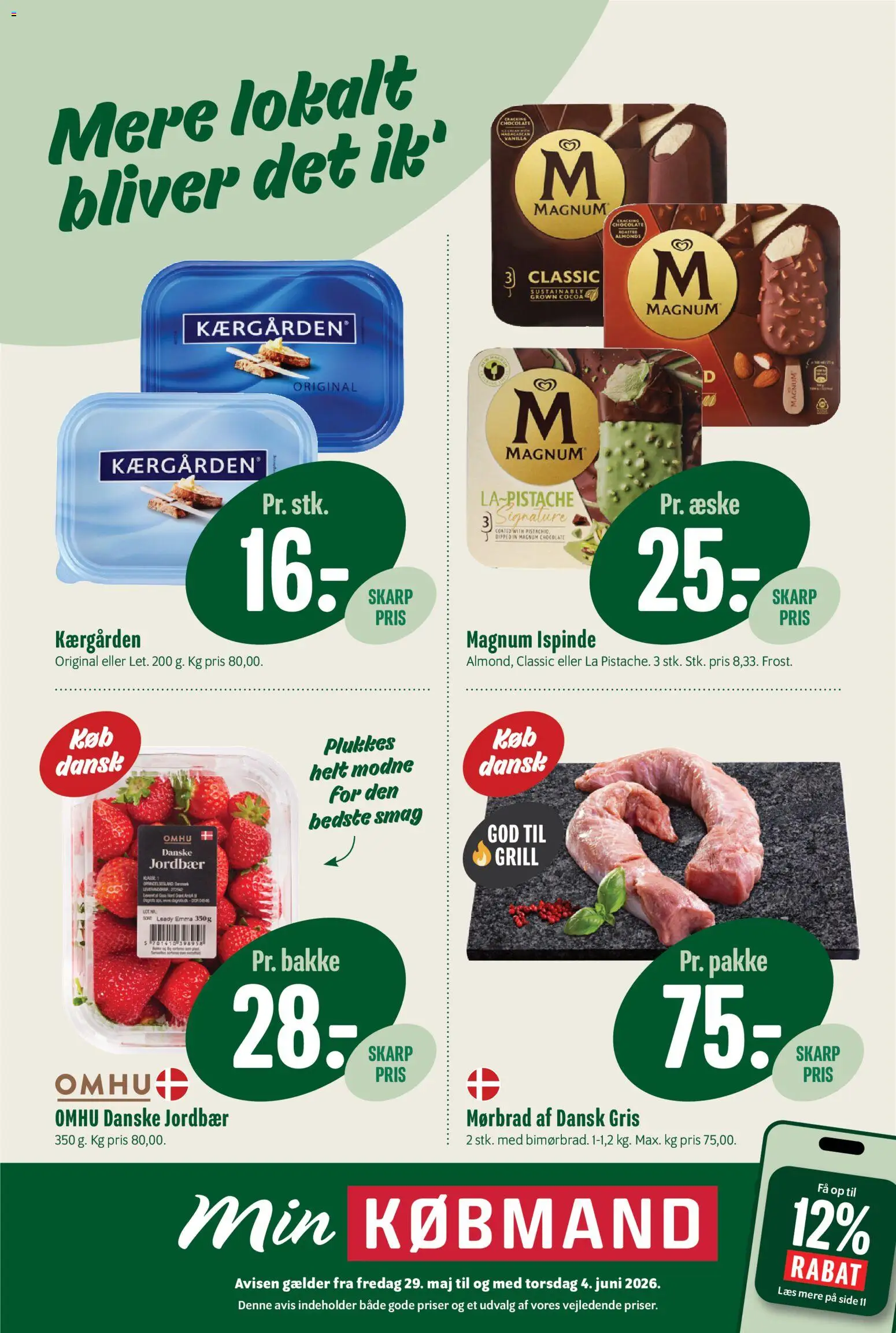Min Købmand tilbudsavis – gyldig fra 29.05.2026 | Side: 1 | Produkter: Jordbær, Grill