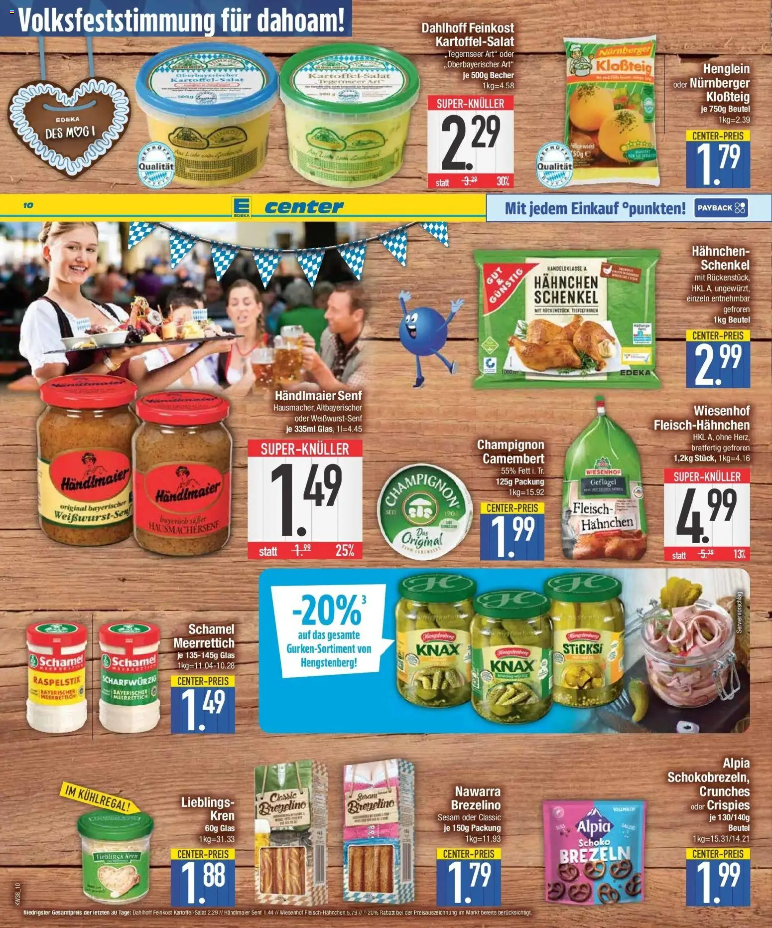 E center Prospekt Straubing (ab 14.09.2026) zum Blättern | Seite: 10 | Produkte: Hahnchen, Camembert, Fleisch
