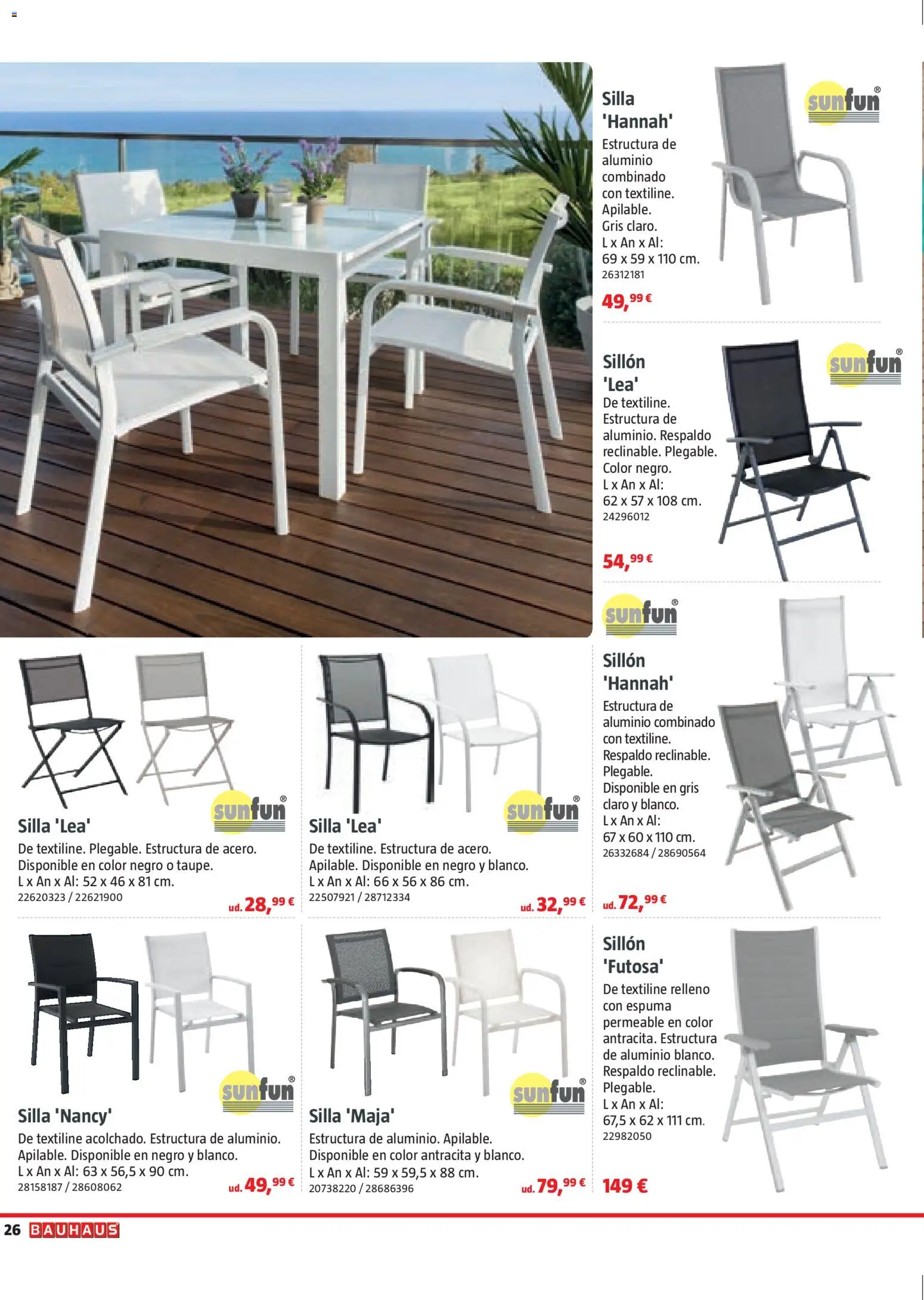 Bauhaus Verano │ válido desde el 16.03.2026 | Página: 26 | Productos: Sillón, Silla
