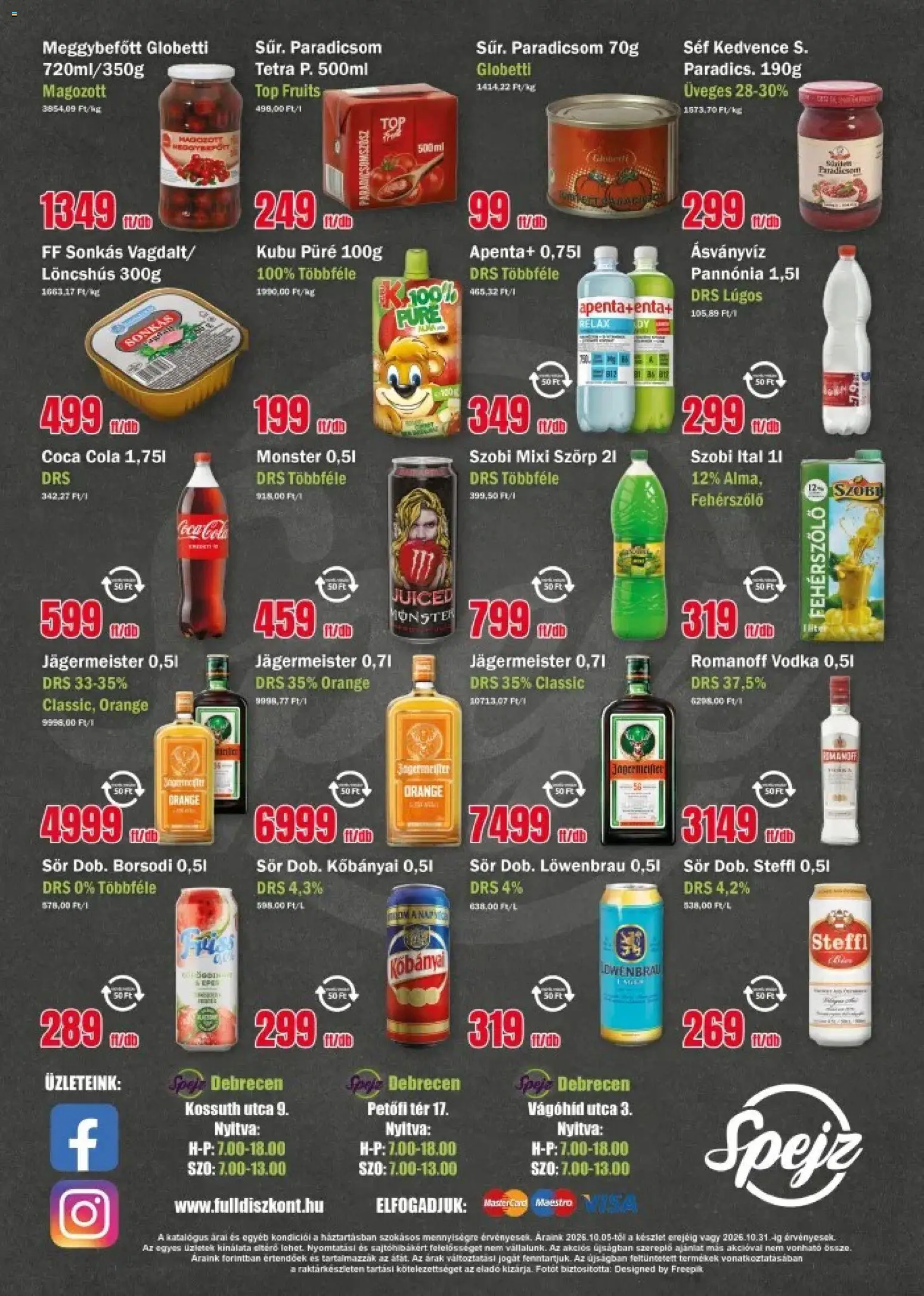 FullDiszkont akciós ujság - amely érvényes a következő dátumtól: 2026.10.05. | Oldal: 4 | Termékek: Szörp, Löwenbräu, Steffl, Vodka