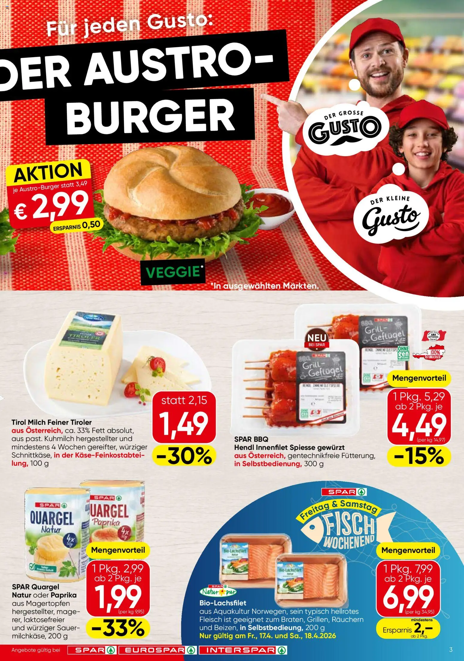 Spar Flugblatt - Steiermark gültig ab 16.04.2026 | Seite: 3 | Produkte: Grill, Milch, Fisch