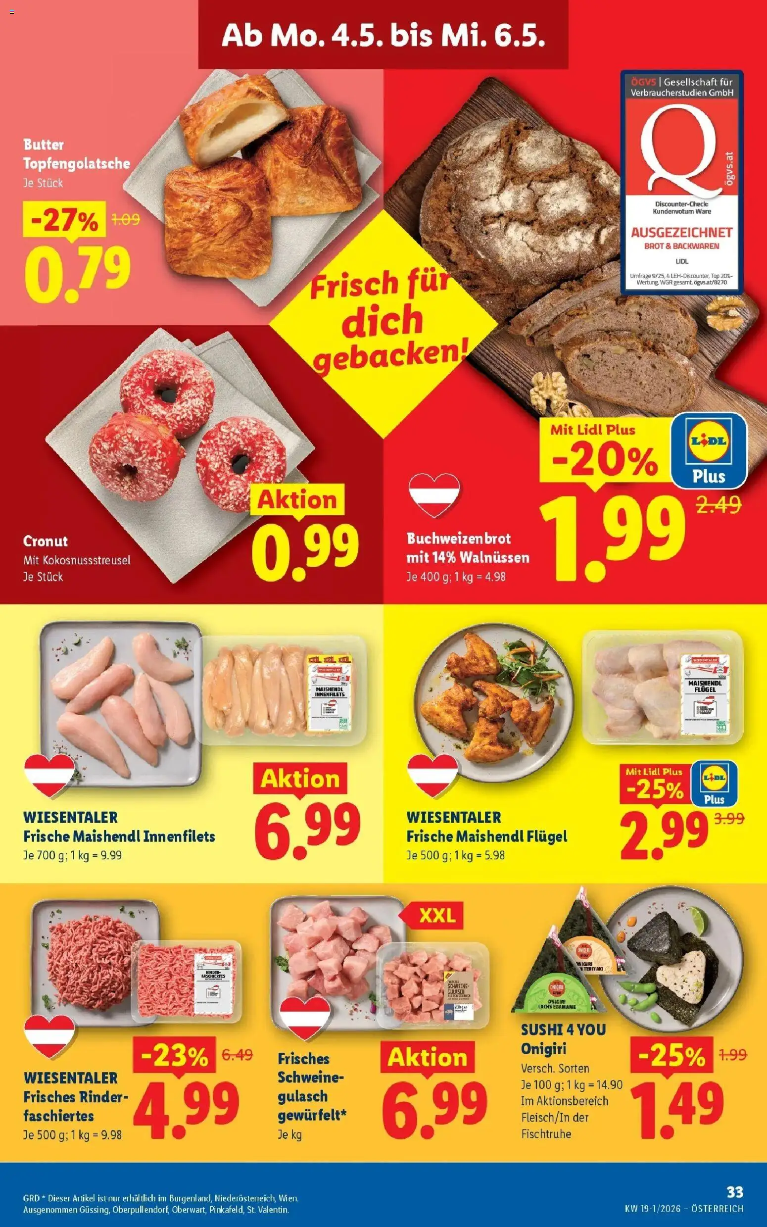 Lidl Flugblatt - Wien, Langenzersdorf, Zwettl gültig ab 30.04.2026 | Seite: 38 | Produkte: Butter, Brot