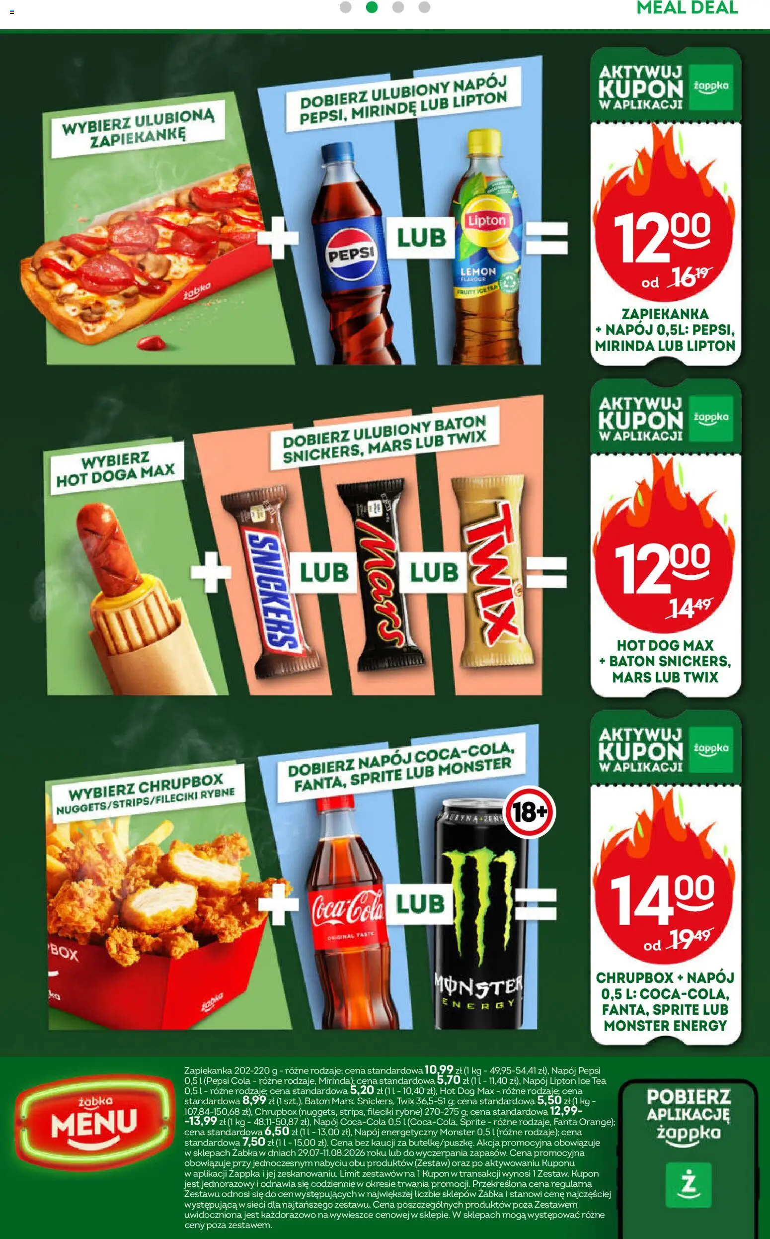 Żabka gazetka od 29.07.2026 | Strona: 63 | Produkty: Ice Tea, Zapiekanka, Fanta, Baton