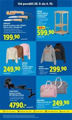 Náhled letáku Lidl leták od 29.09.2026 | Strana: 47 | Produkty: Mikina, Parkside, Nože, Taška