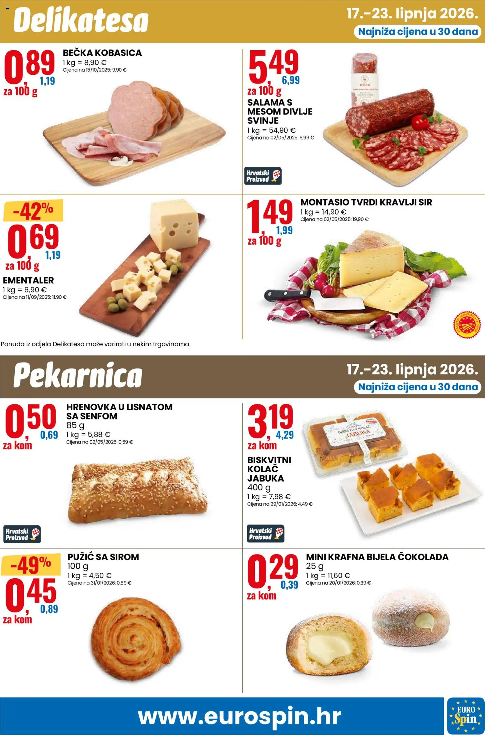 Eurospin katalog | vrijedi od 17.06.2026 | Stranica: 13 | Proizvodi: Sir, Salama, Kobasica, Jabuka