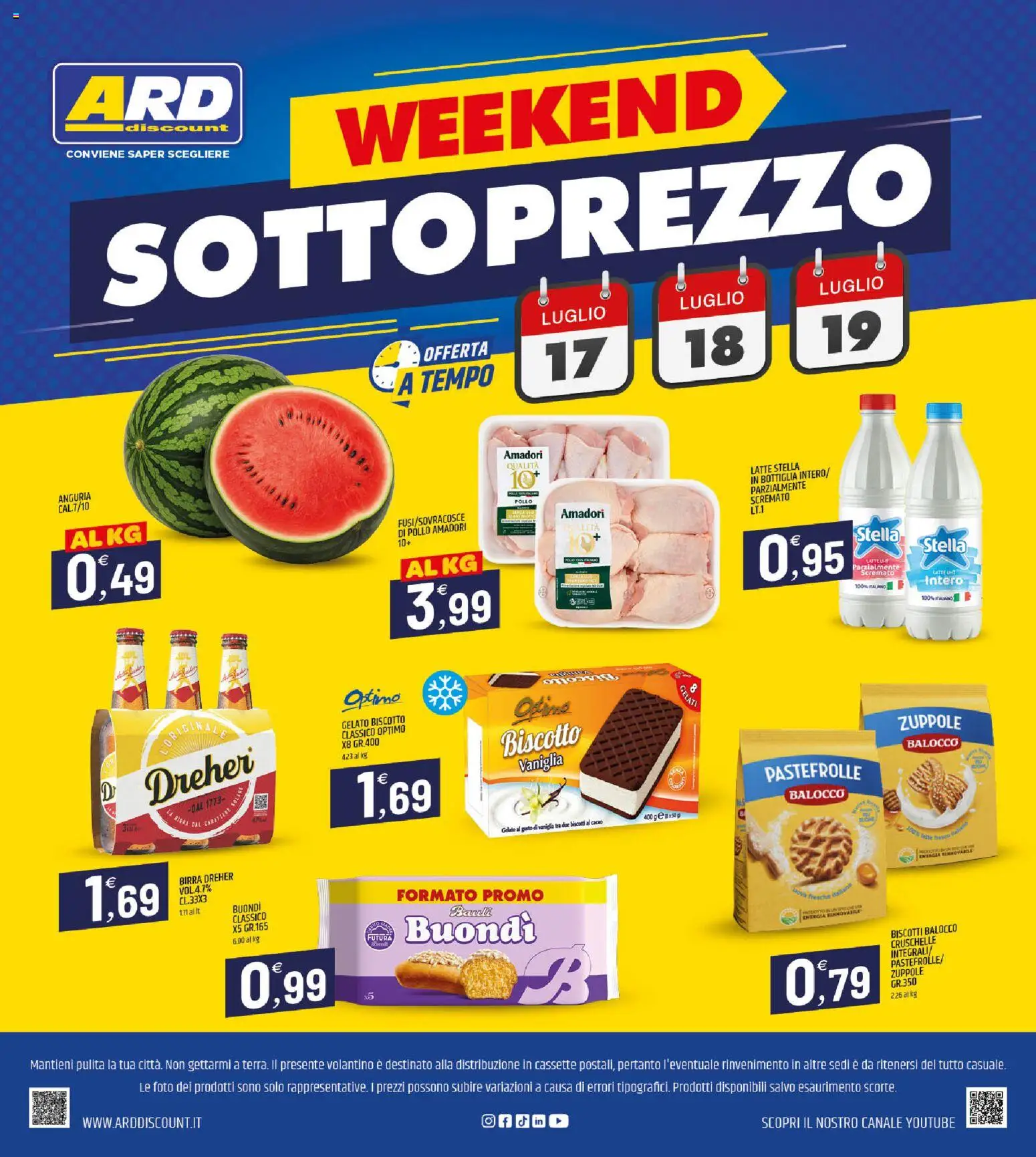 Volantino ARD Discount del 09/07/2026 | Pagina: 20 | Prodotti: Pollo, Latte, Anguria, Bottiglia