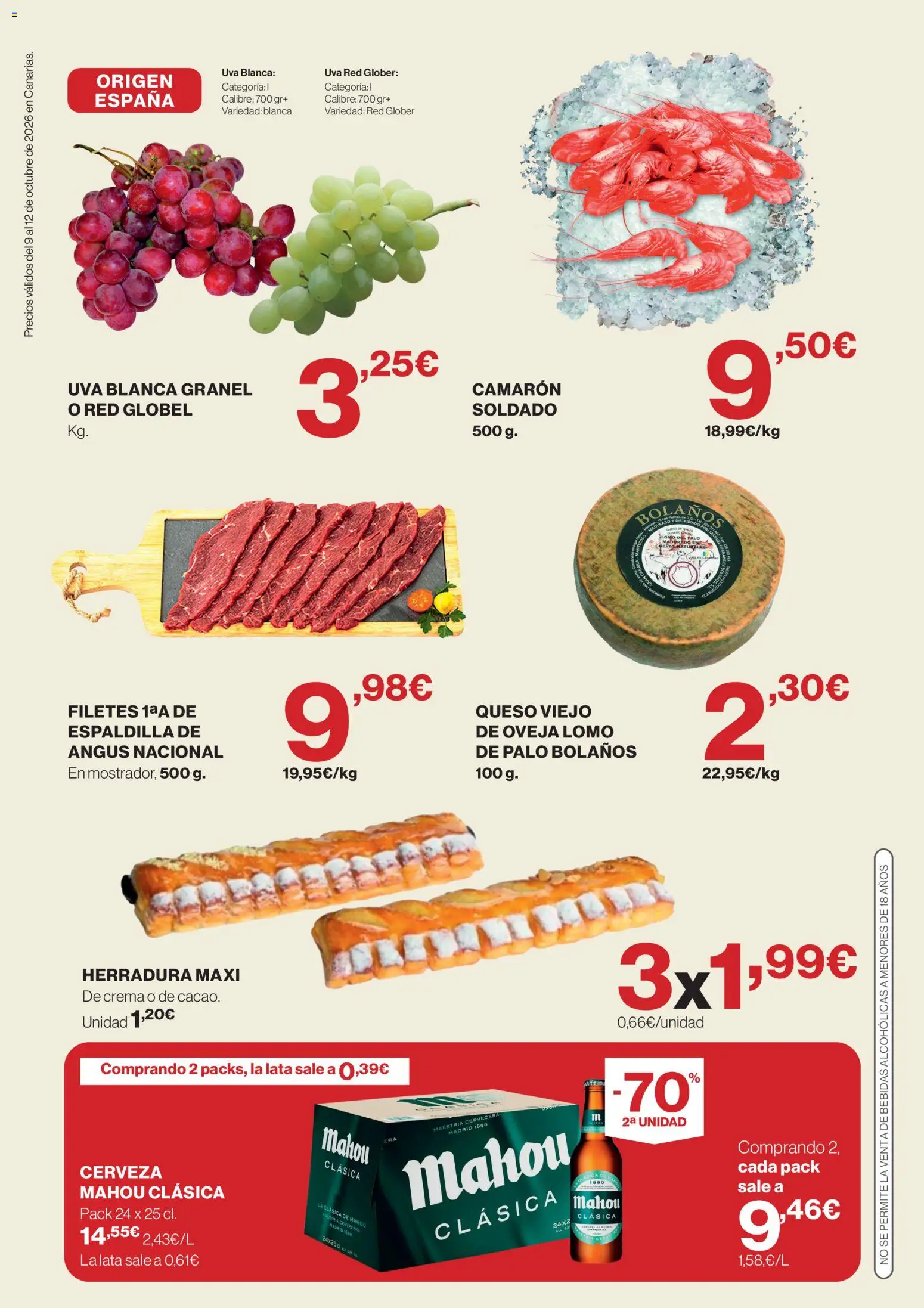 Supercor Canarias │ válido desde el 09/10/2026 | Página: 2 | Productos: Leche, Lomo, Cerveza, Bebidas