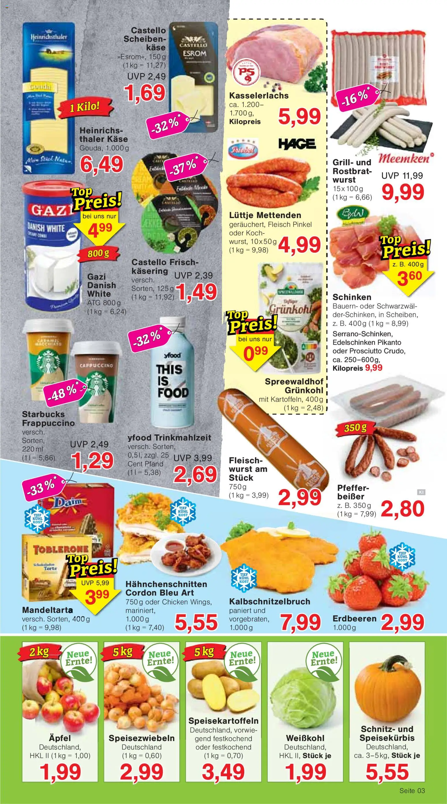 Wiglo Wunderland Prospekt – gültig ab 05.10.2026 | Seite: 3 | Produkte: Käse, Äpfel, YFood, Fleisch