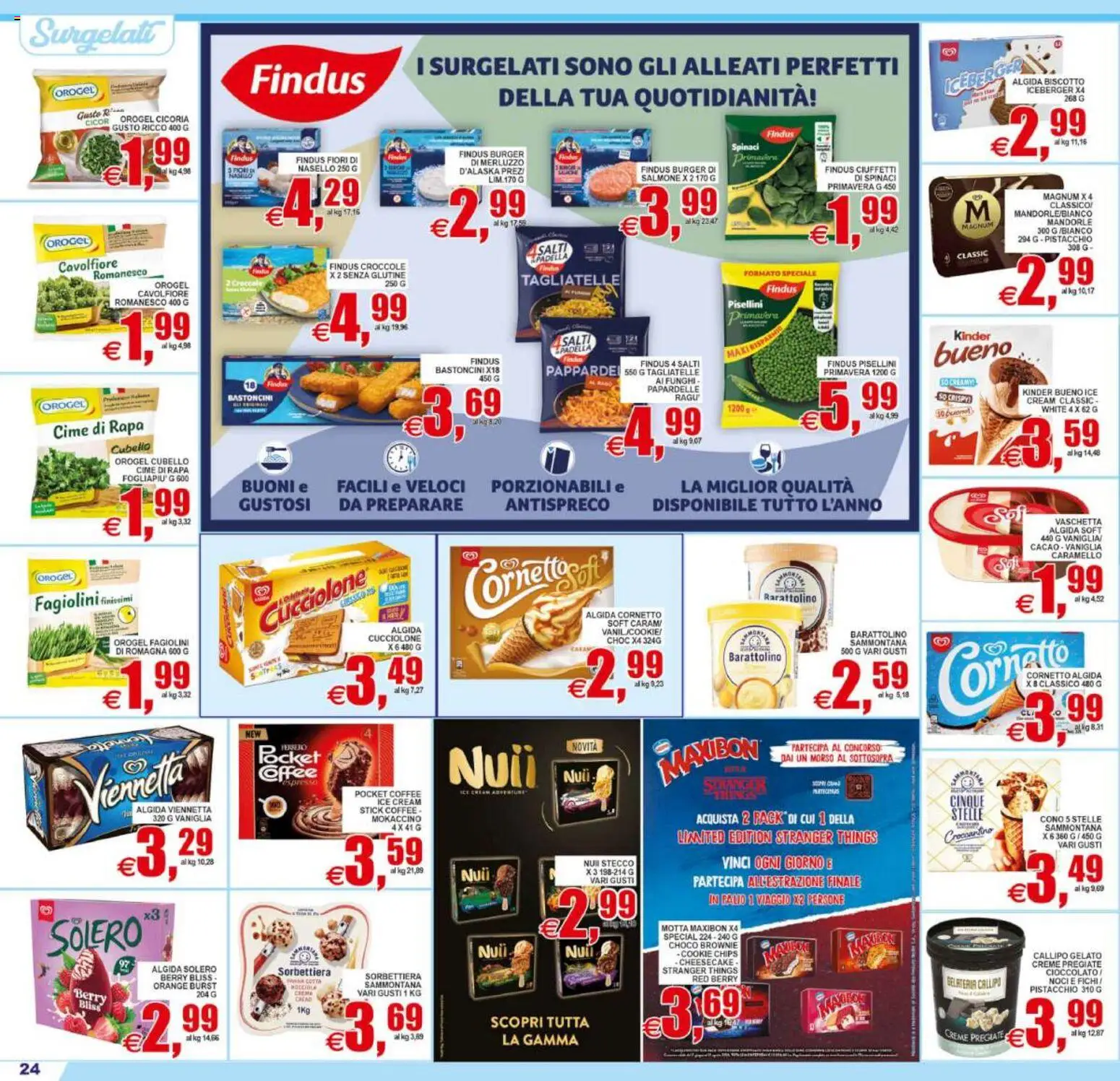 Volantino Pewex del 22/07/2026 | Pagina: 24 | Prodotti: Spinaci, Cacao, Padella, Fagiolini