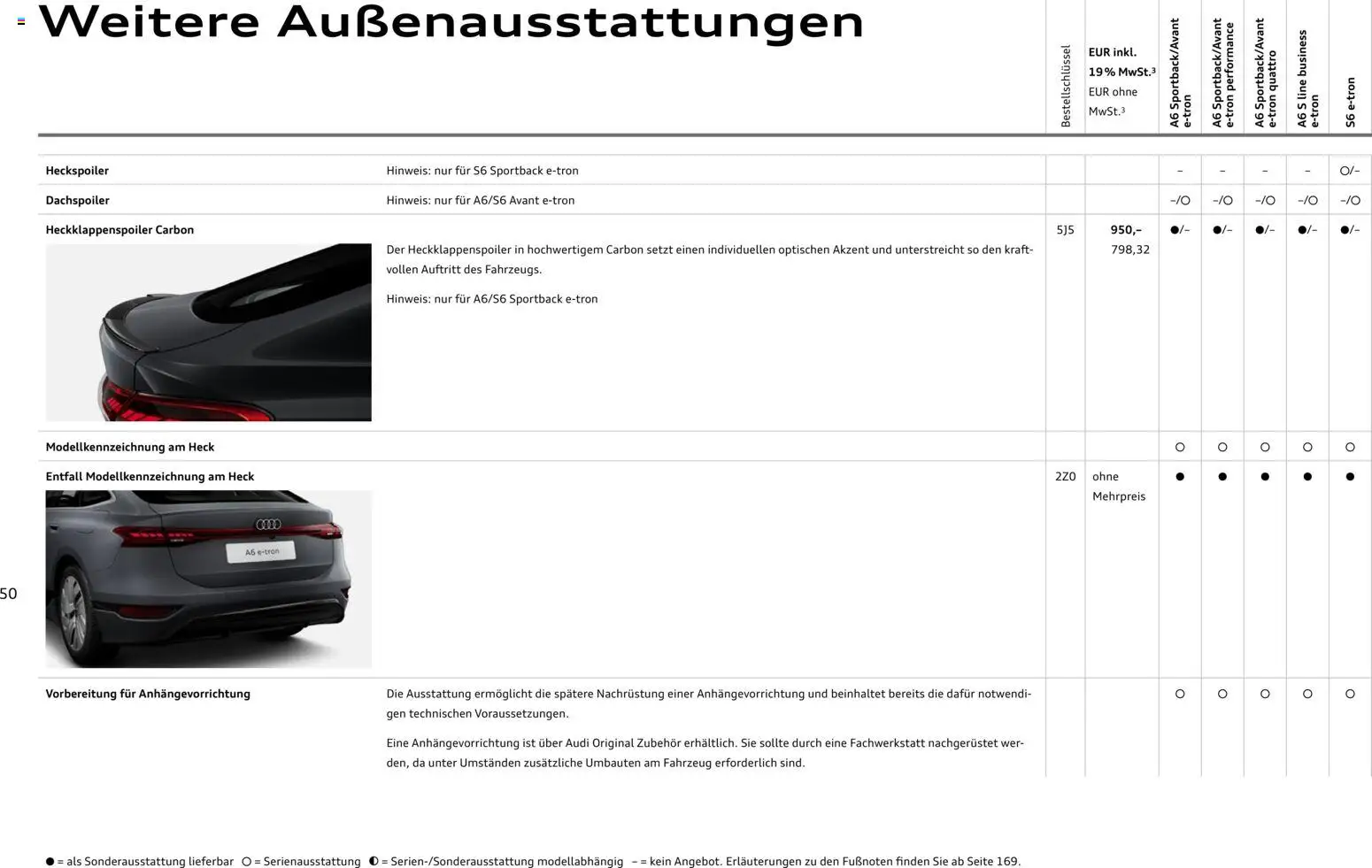 Audi A6 e-tron – gültig ab 23.06.2026 | Seite: 50