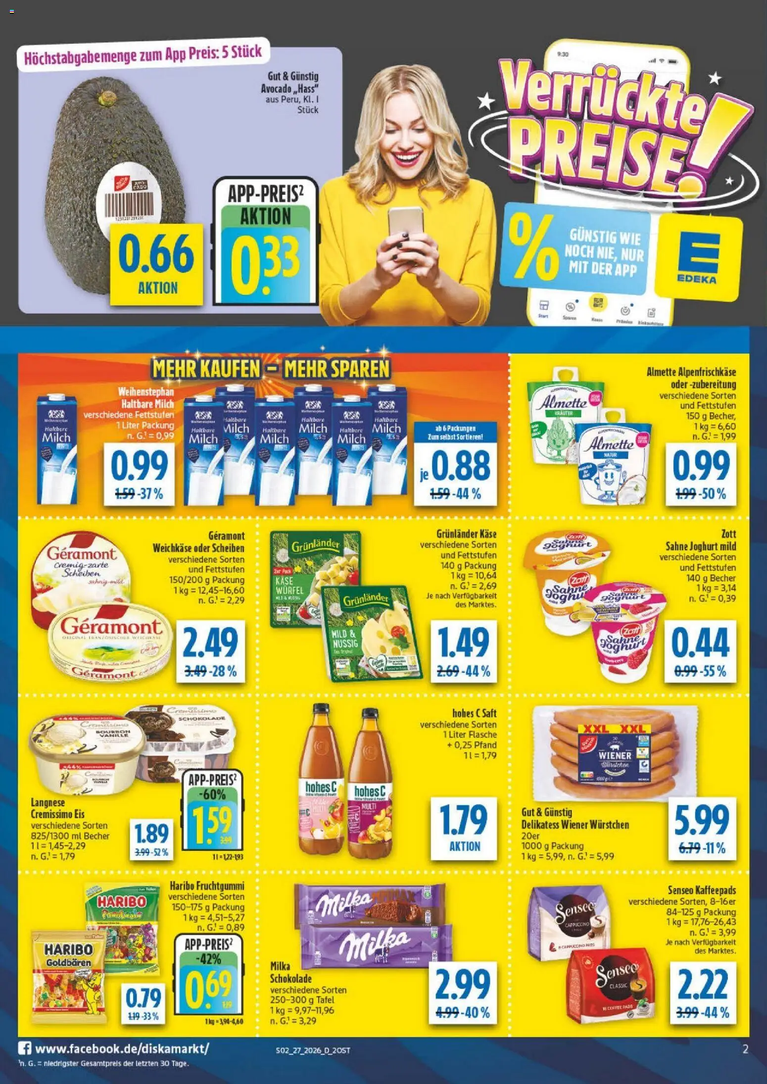 Diska - Diska Angebote Sachsen-Thüringen KW27 – gültig ab 29.06.2026 | Seite: 6 | Produkte: Kaffeepads, Käse, Schokolade, Haltbare milch