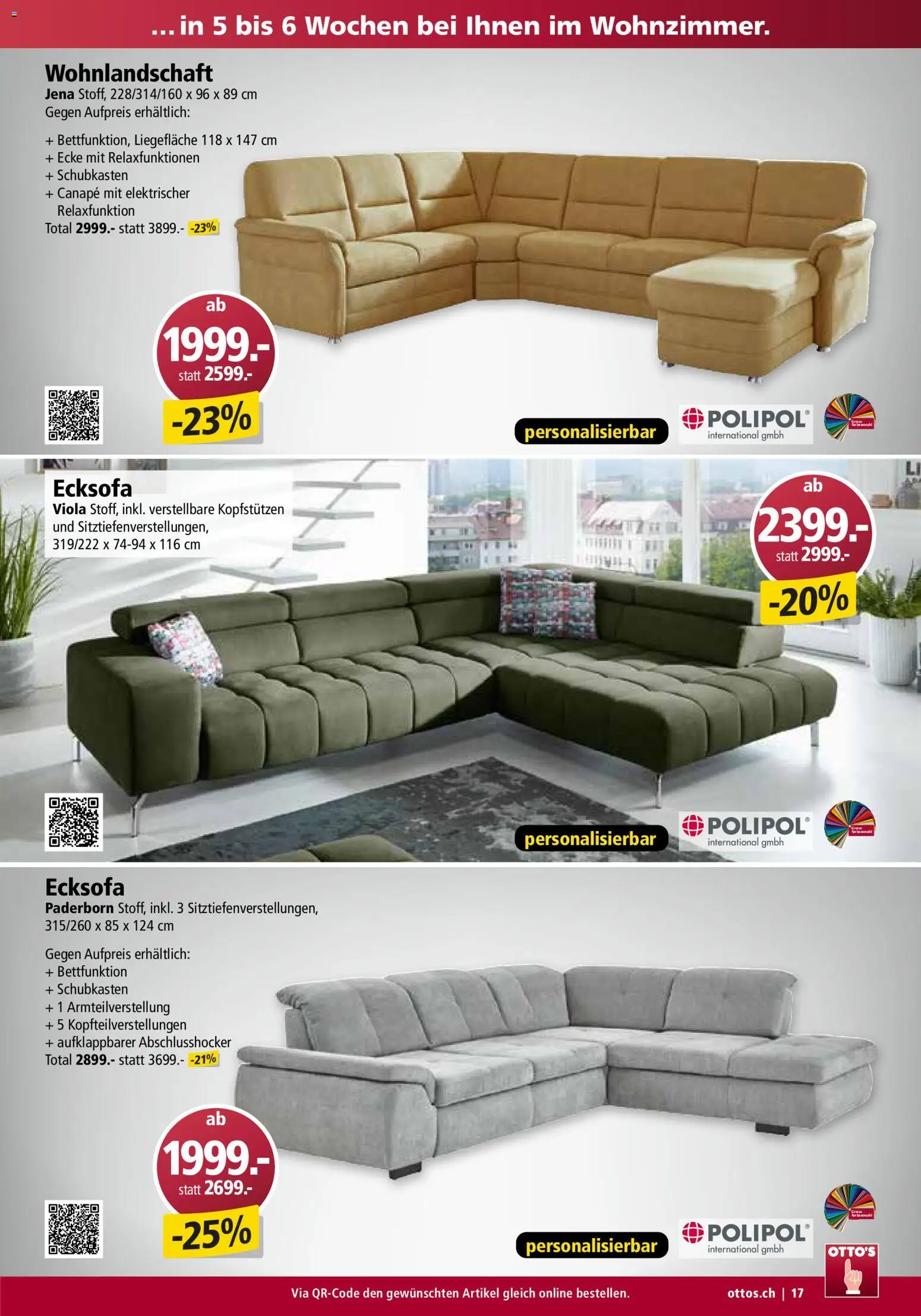 Otto's Aktionen Möbelflyer – gültig ab 01.07.2026 | Seite: 17 | Produkte: Ecksofa, Wohnlandschaft