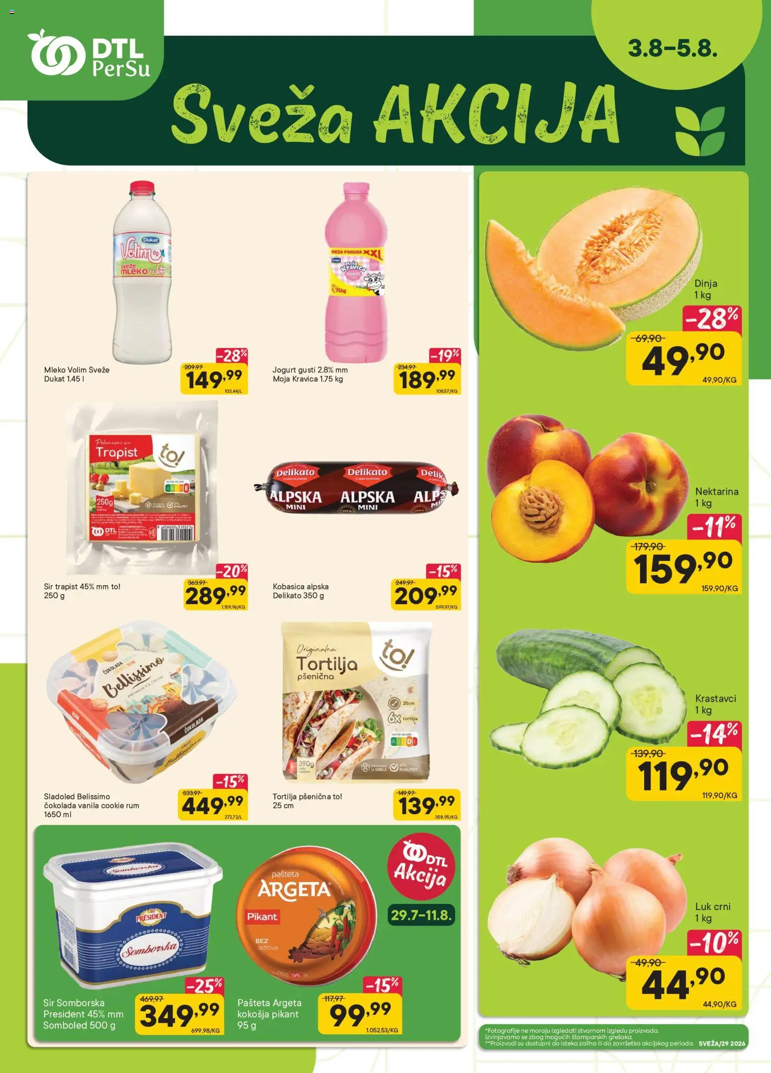 PerSu katalog - važi od 03.08.2026 | Strana: 1 | Proizvode: Tortilja, Sladoled, Čokolada, Pašteta
