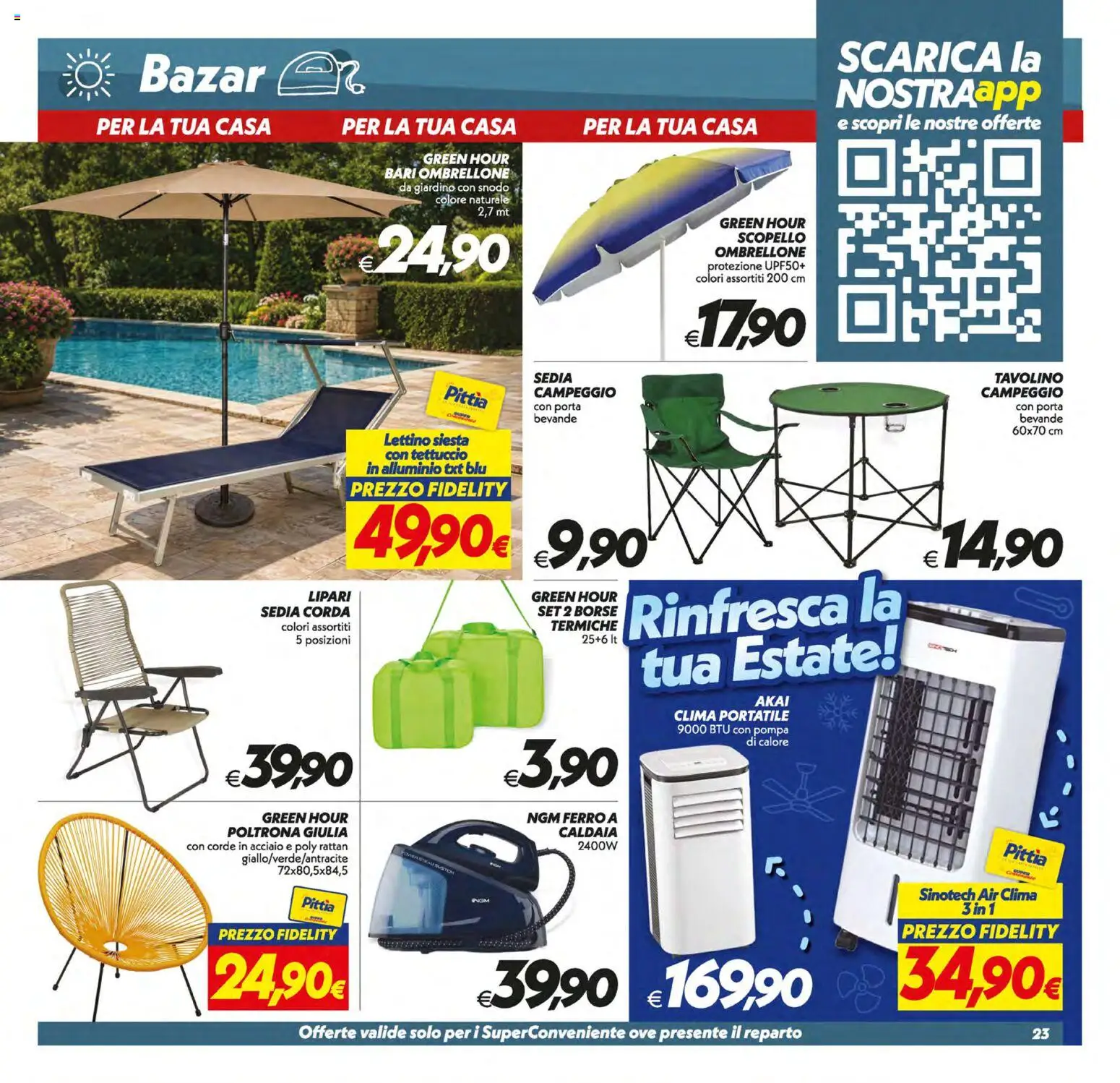 Volantino SuperConveniente del 30/06/2026 | Pagina: 23 | Prodotti: Tavolino, Caldaia, Lettino, Alluminio